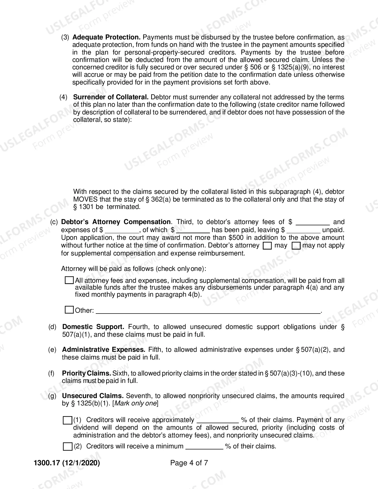 Preview Ch. 13 Plan [Use w/ Case Filed or Converted On/After 12/1/17]
