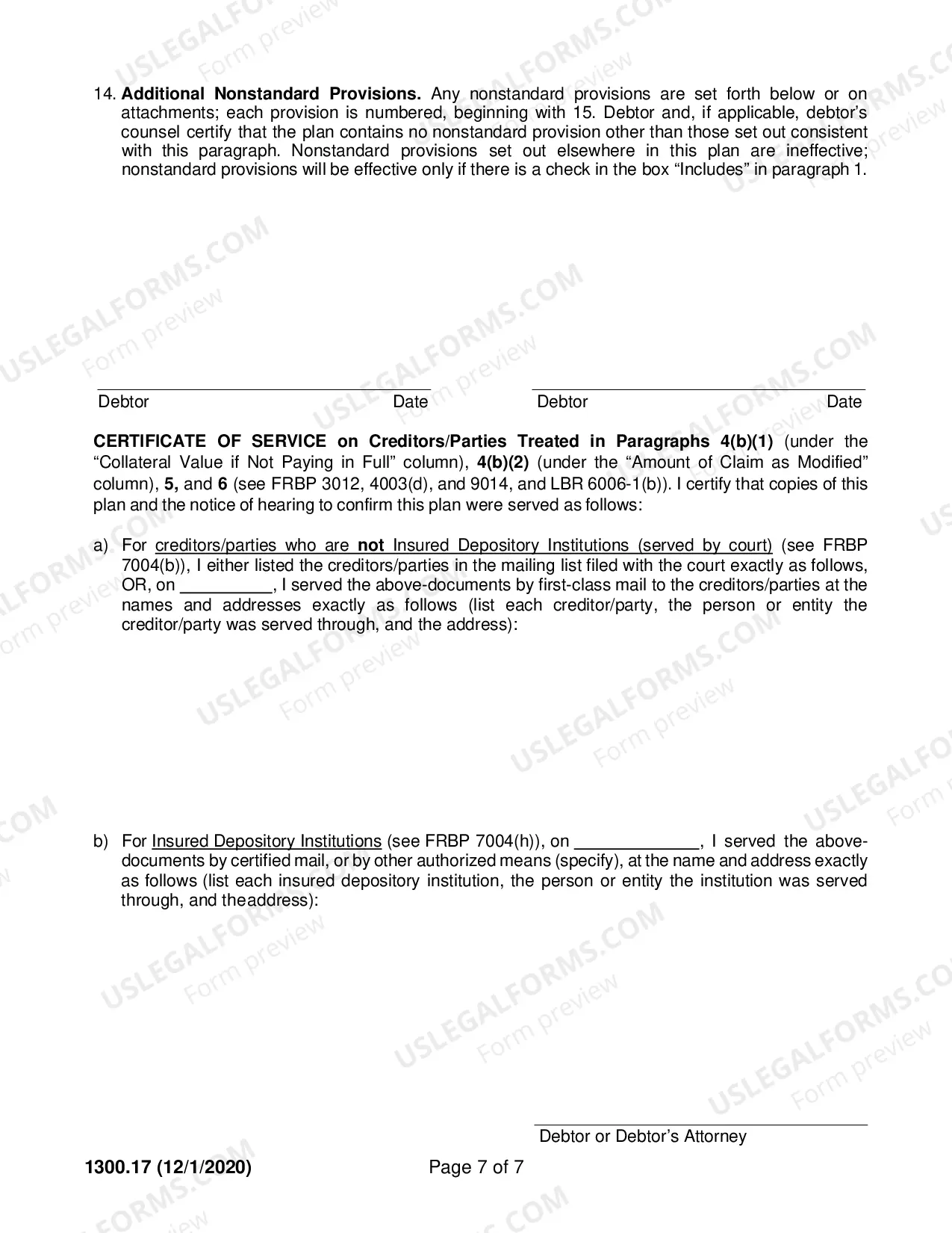Preview Ch. 13 Plan [Use w/ Case Filed or Converted On/After 12/1/17]