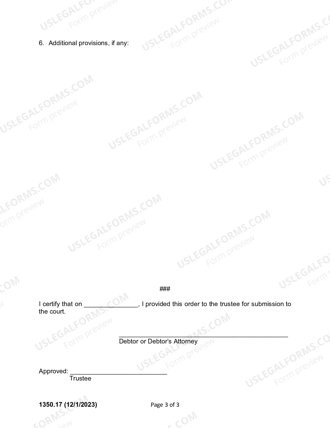 Preview Ch. 13 Order Confirming Plan [Use with Ch. 13 Plans filed on LBF 1300.17]