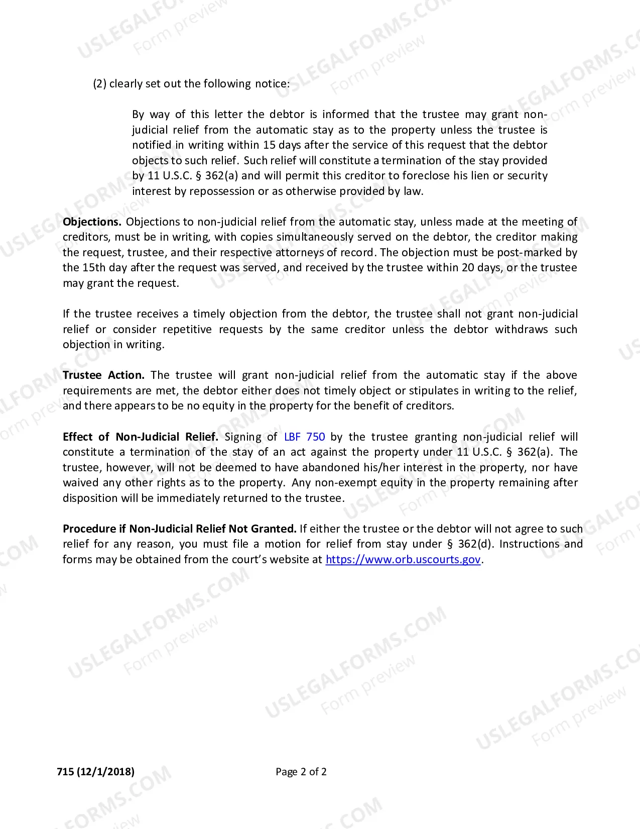 Preview Non-Judicial Relief Procedures