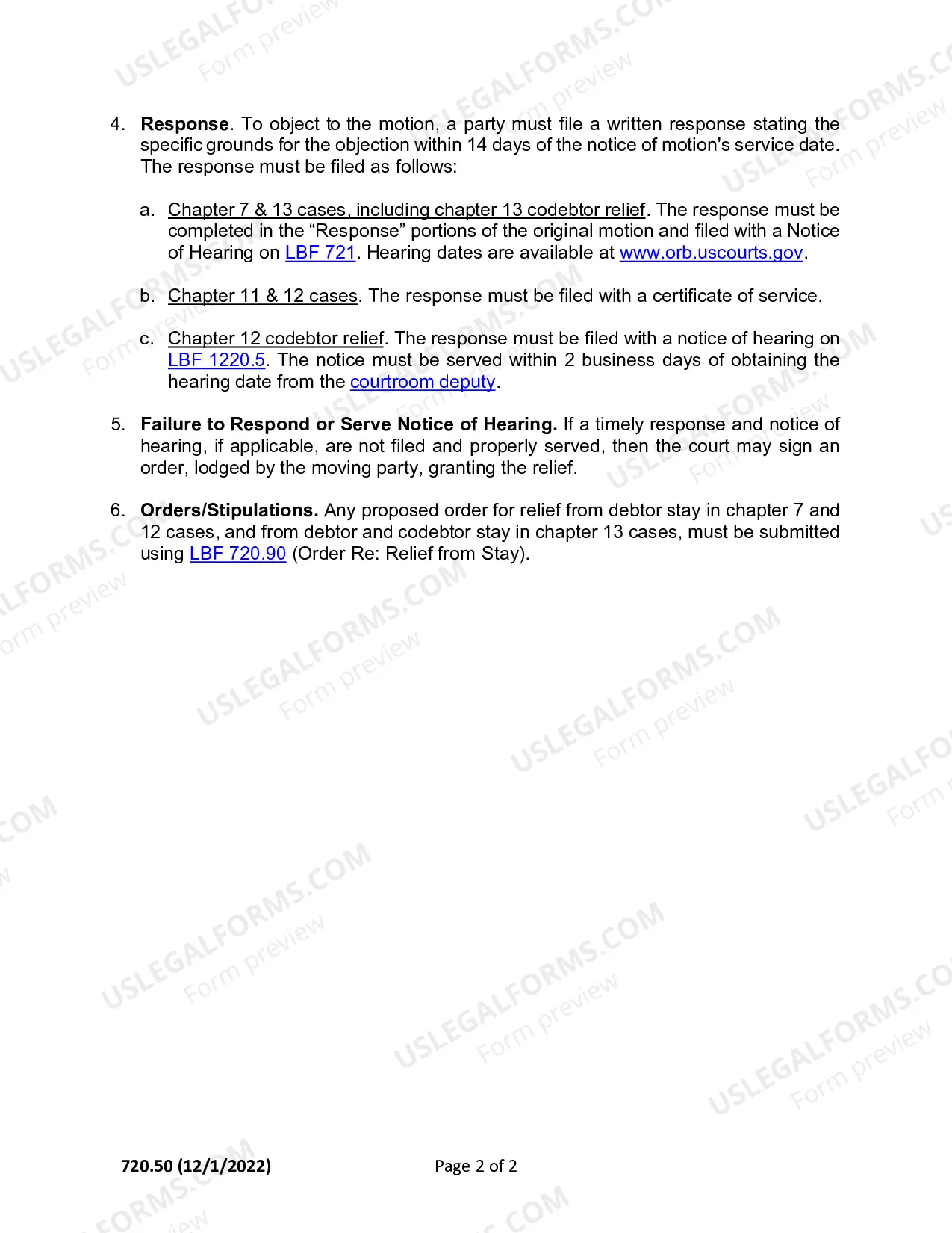 Preview General Relief From Stay Procedures