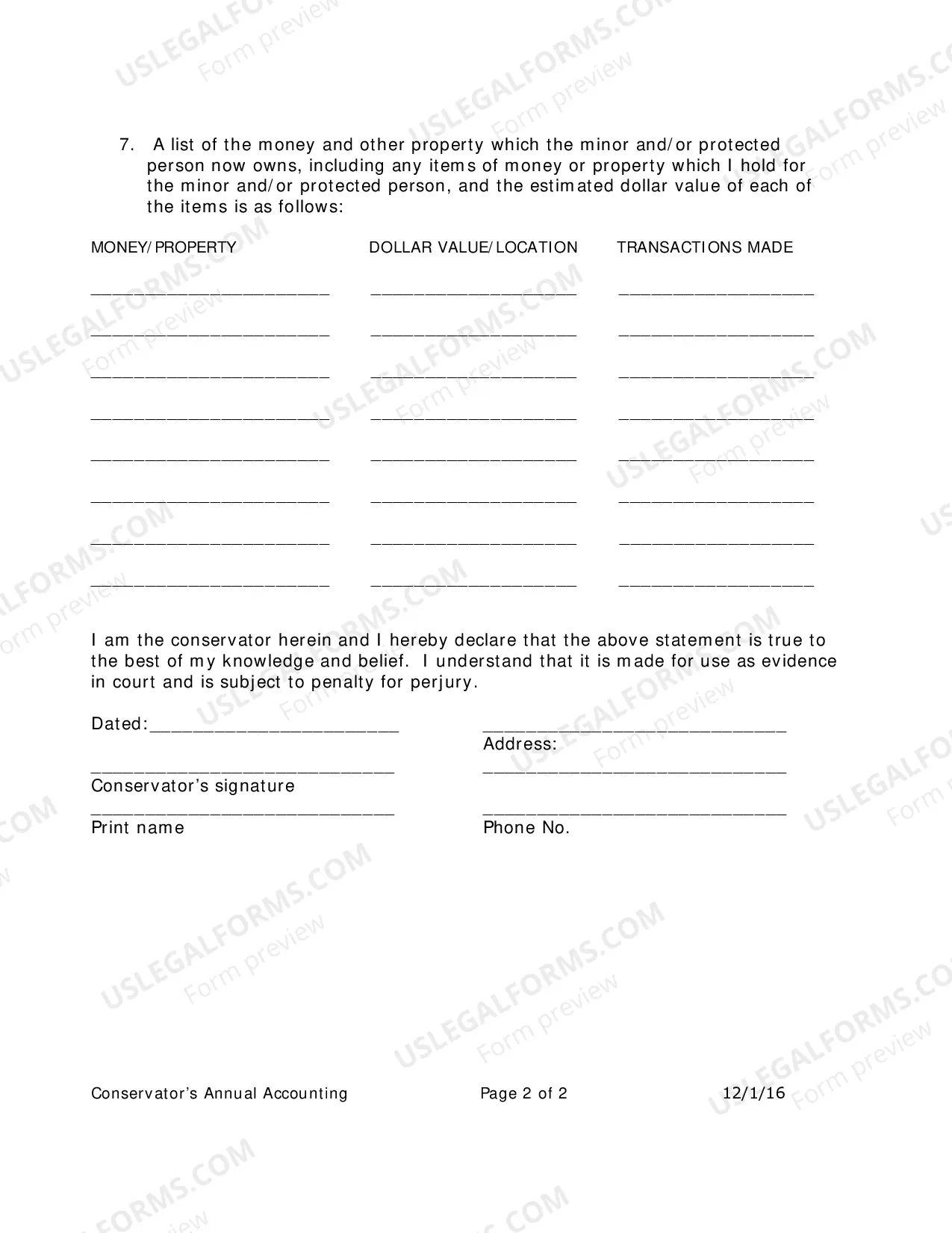 Preview Conservators Annual Accounting