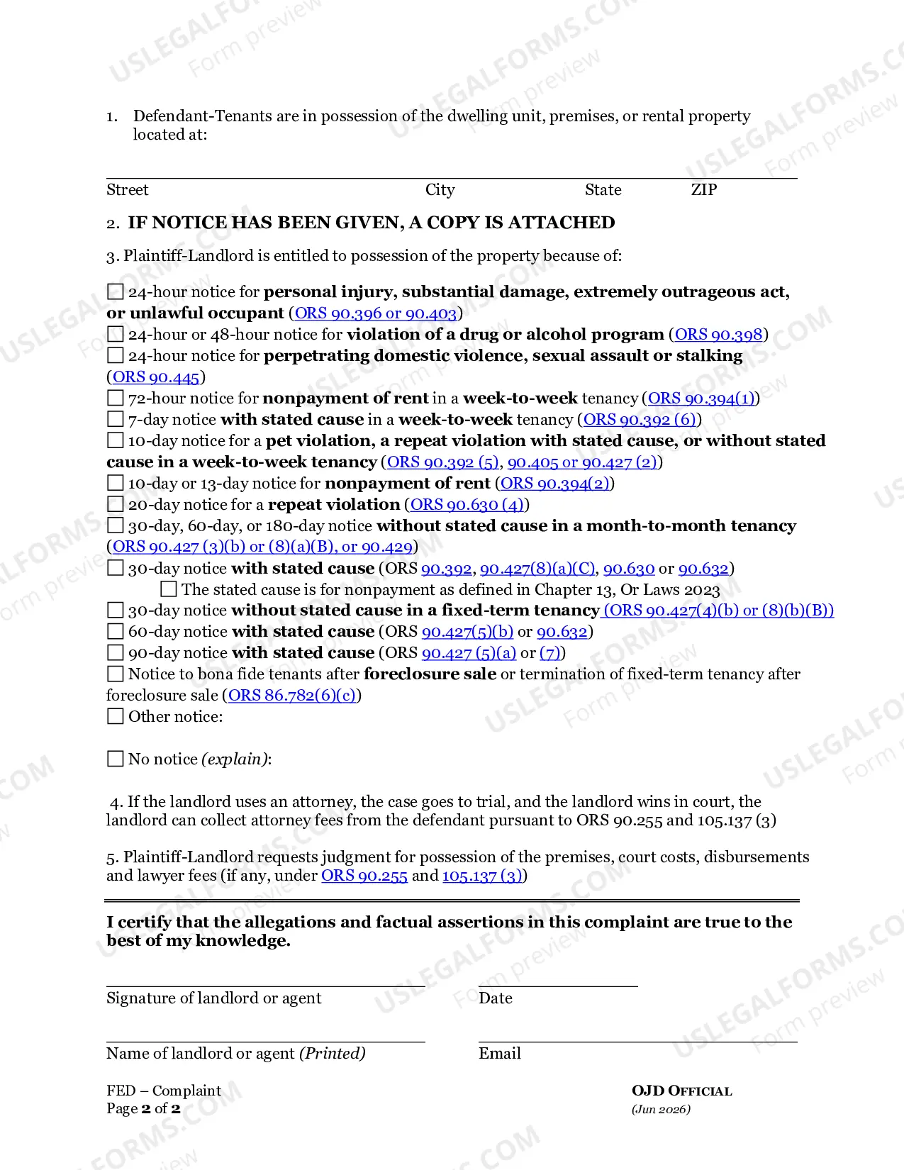 Preview Residential Eviction Complaint