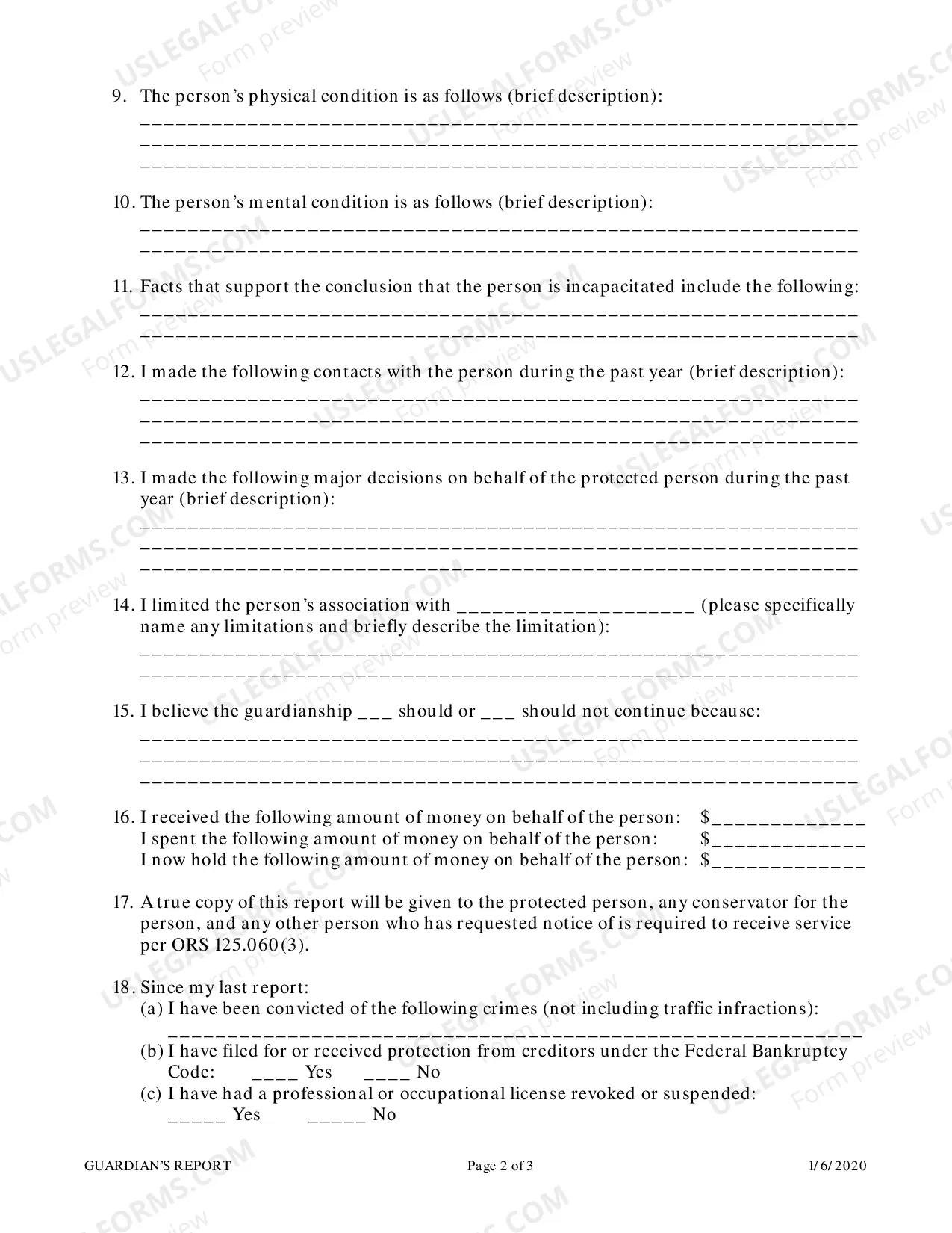 Preview Probate Guardian Annual Report Form