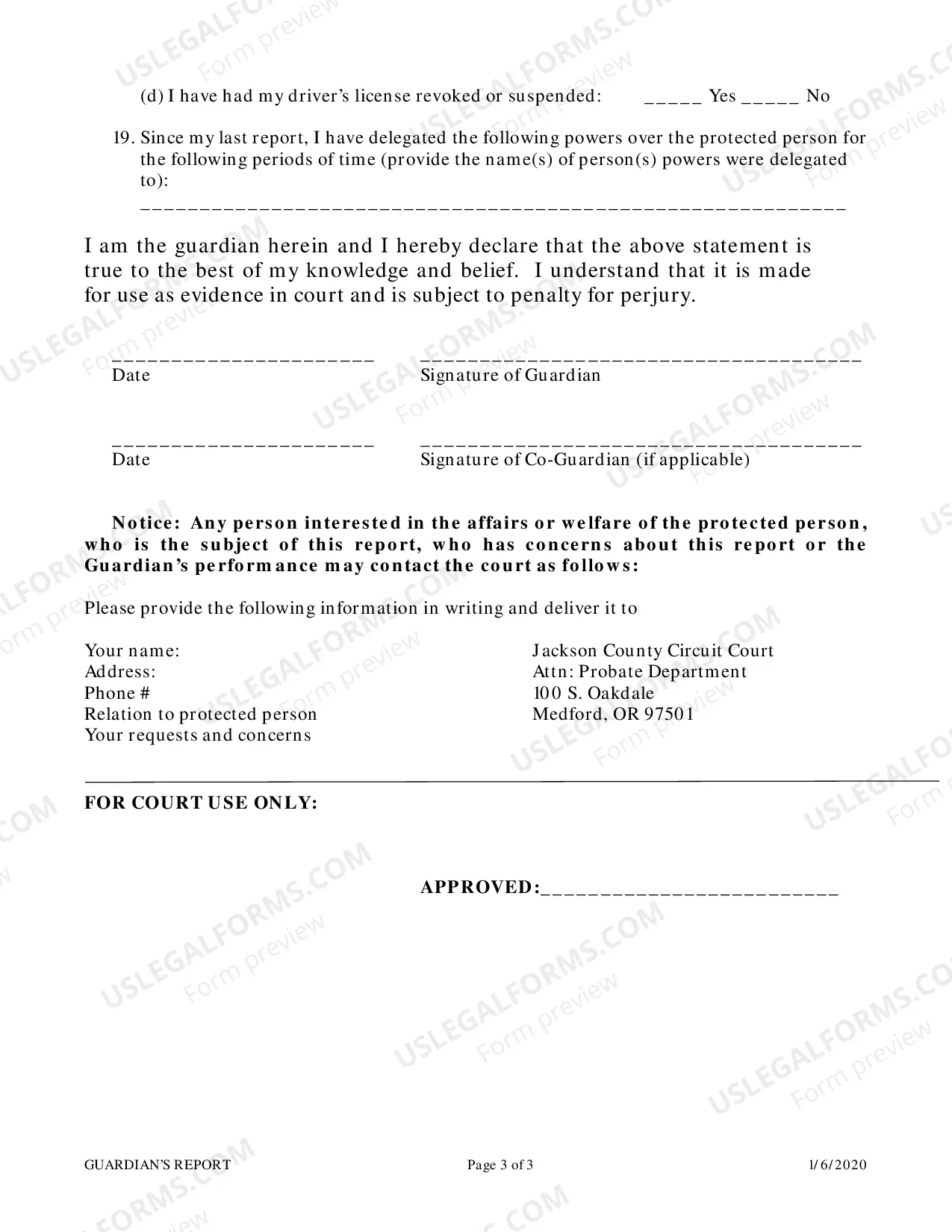 Preview Probate Guardian Annual Report Form