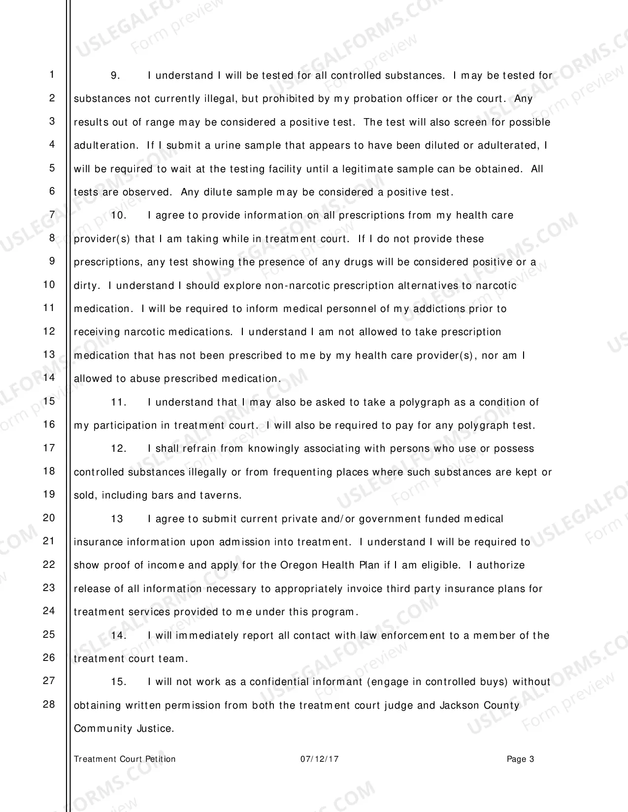 Preview Petition For Treatment Court