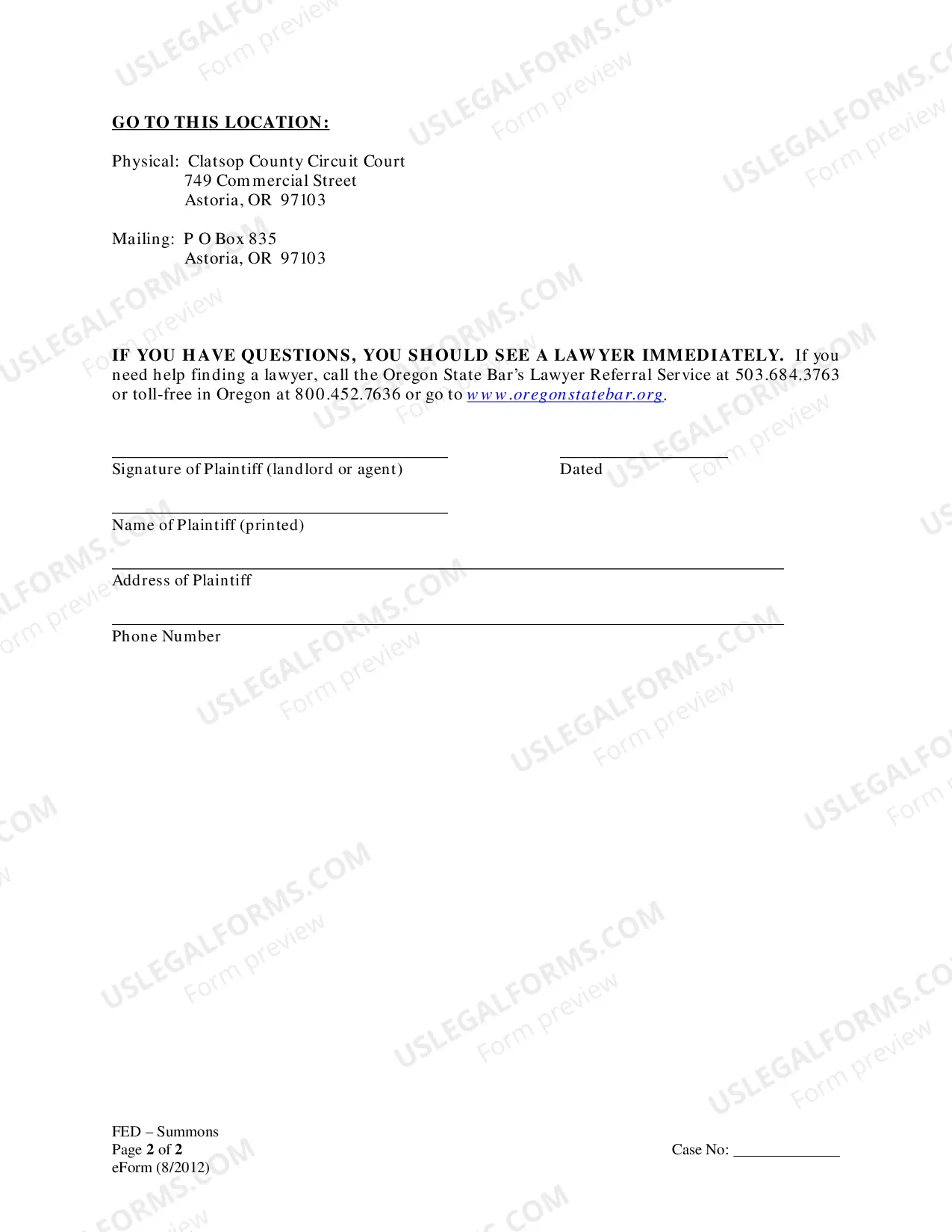 Preview Summons Commercial Eviction
