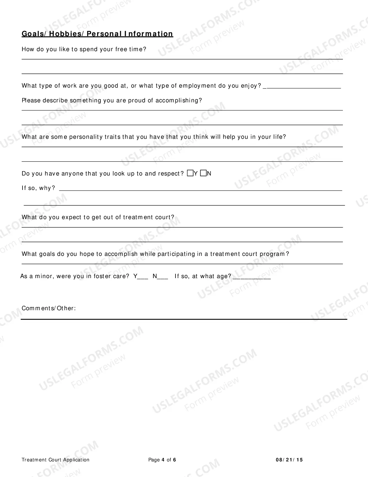 Preview Treatment Court Application
