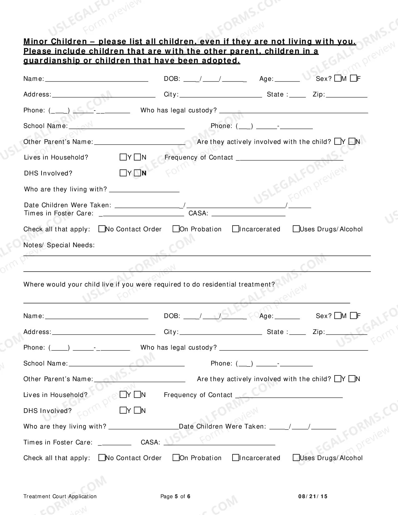 Preview Treatment Court Application