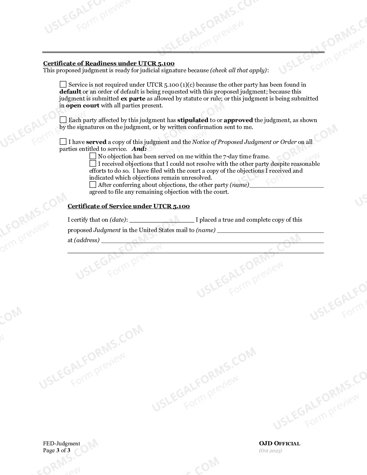 Preview Declaration Noncompliance