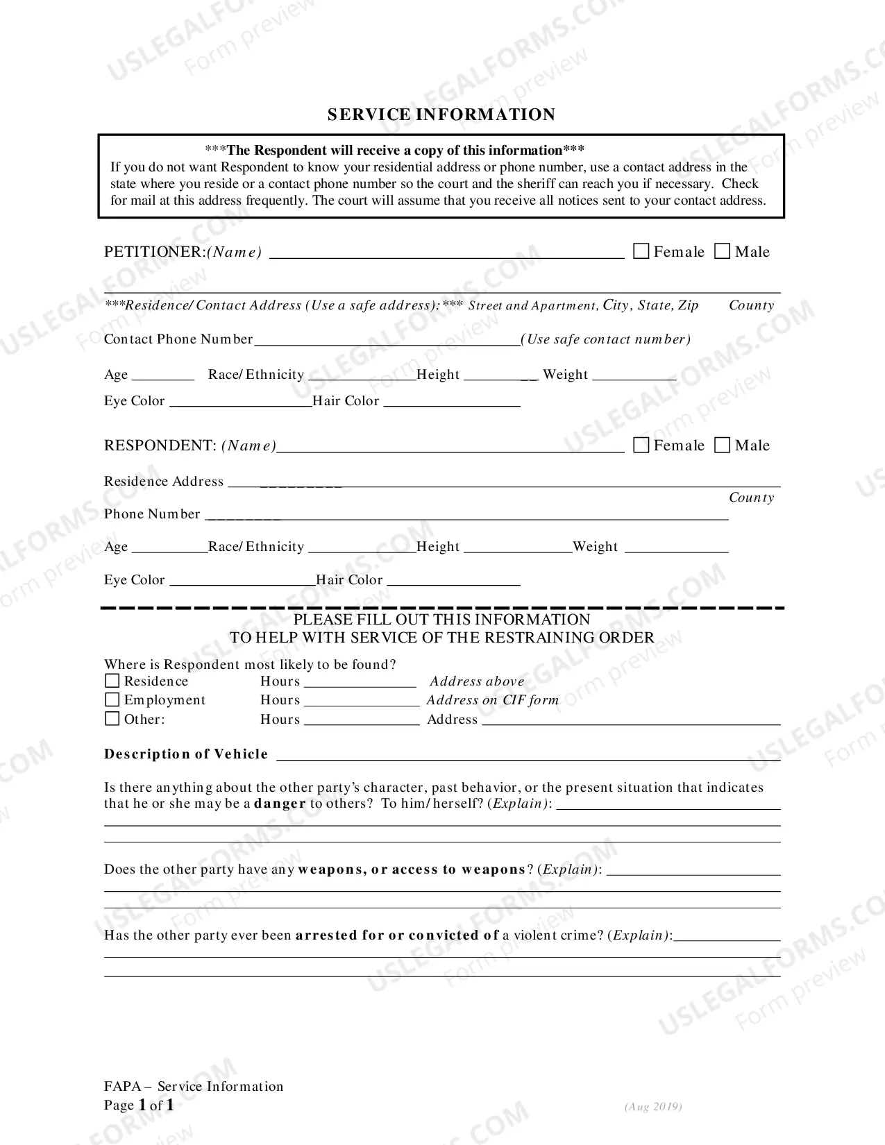 Preview Modify a Restraining Order (Less Restrictive Terms)