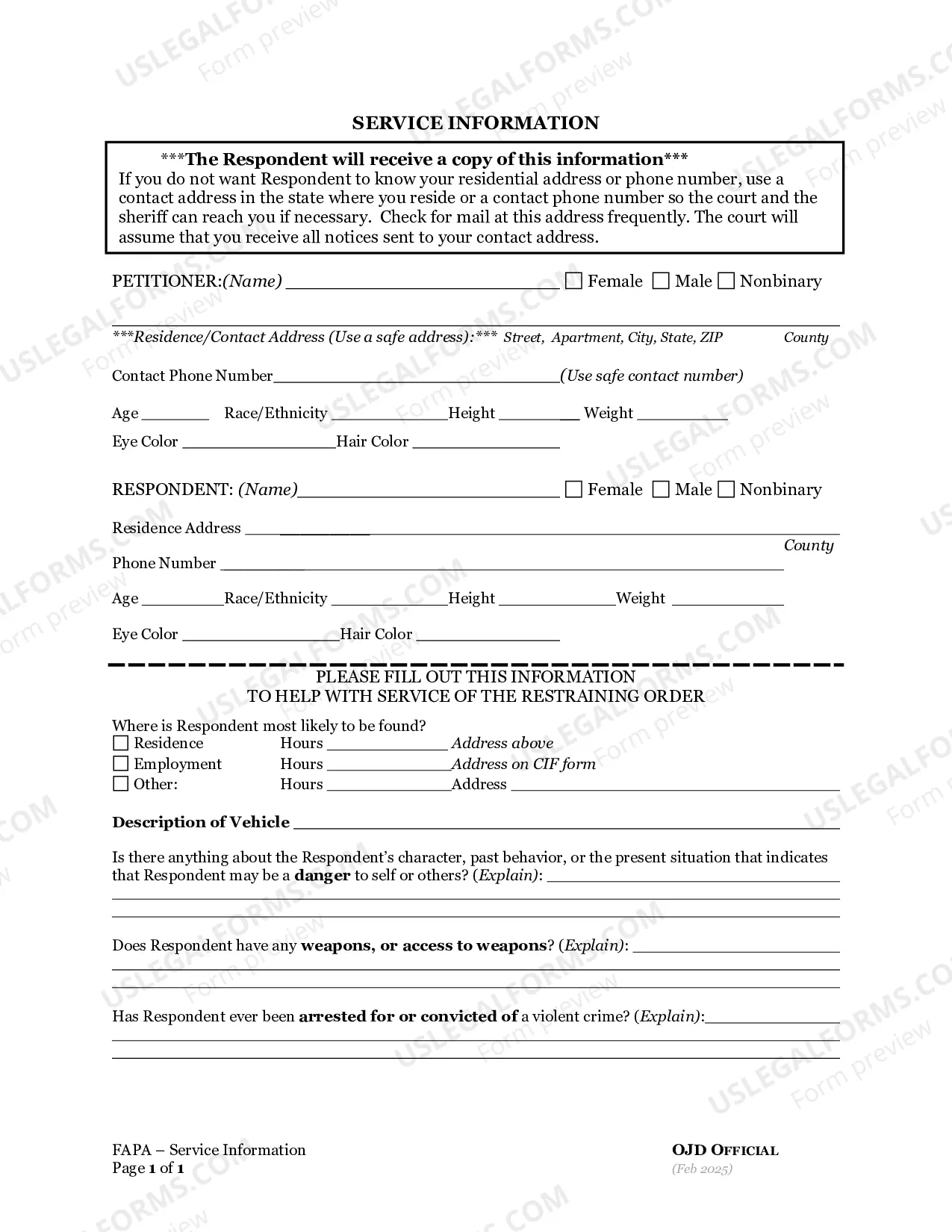 Preview Restraining Order to Prevent Abuse