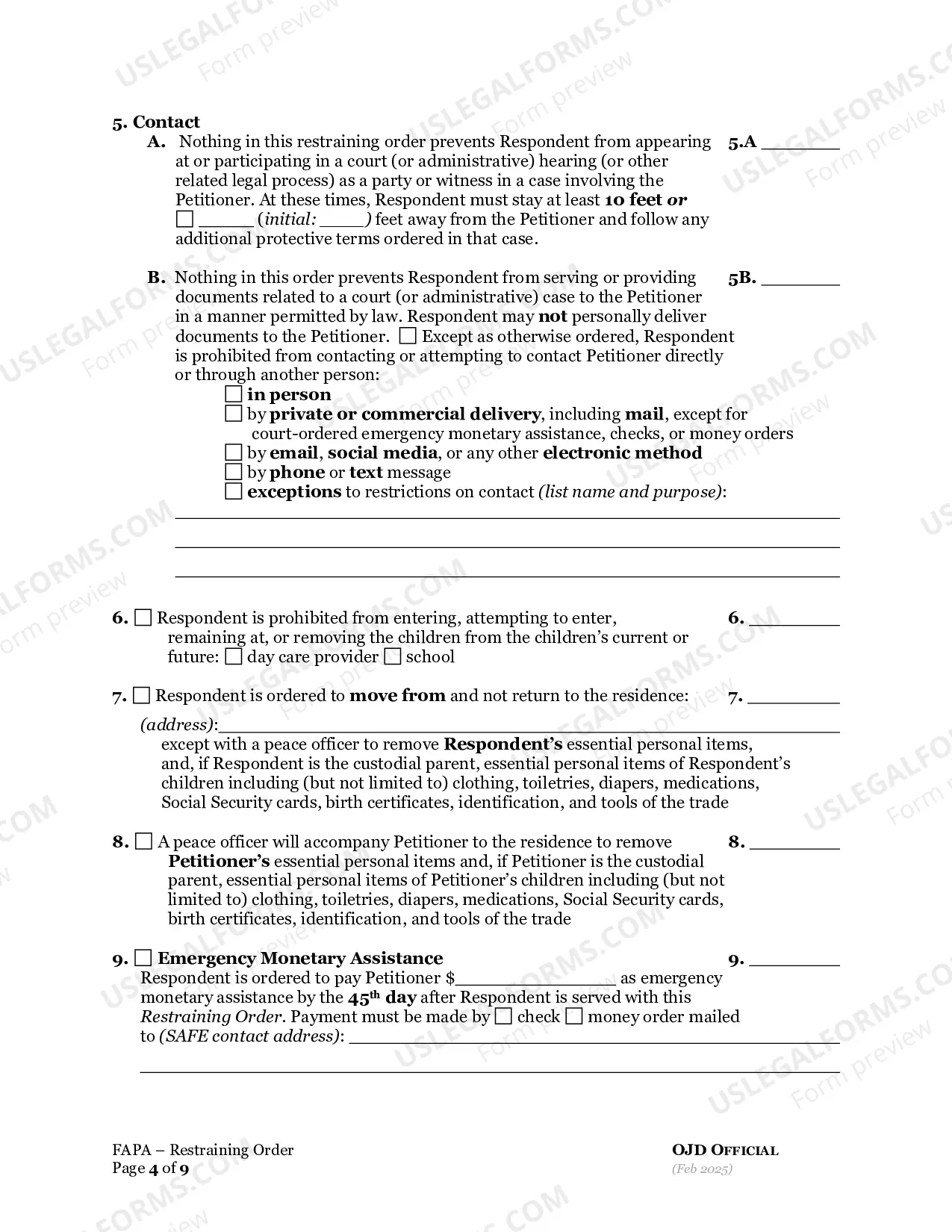 Preview Restraining Order to Prevent Abuse