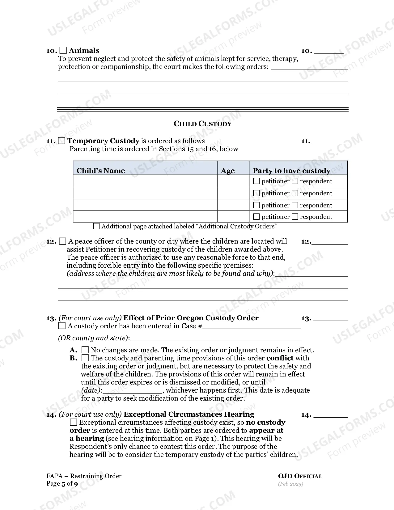Preview Restraining Order to Prevent Abuse