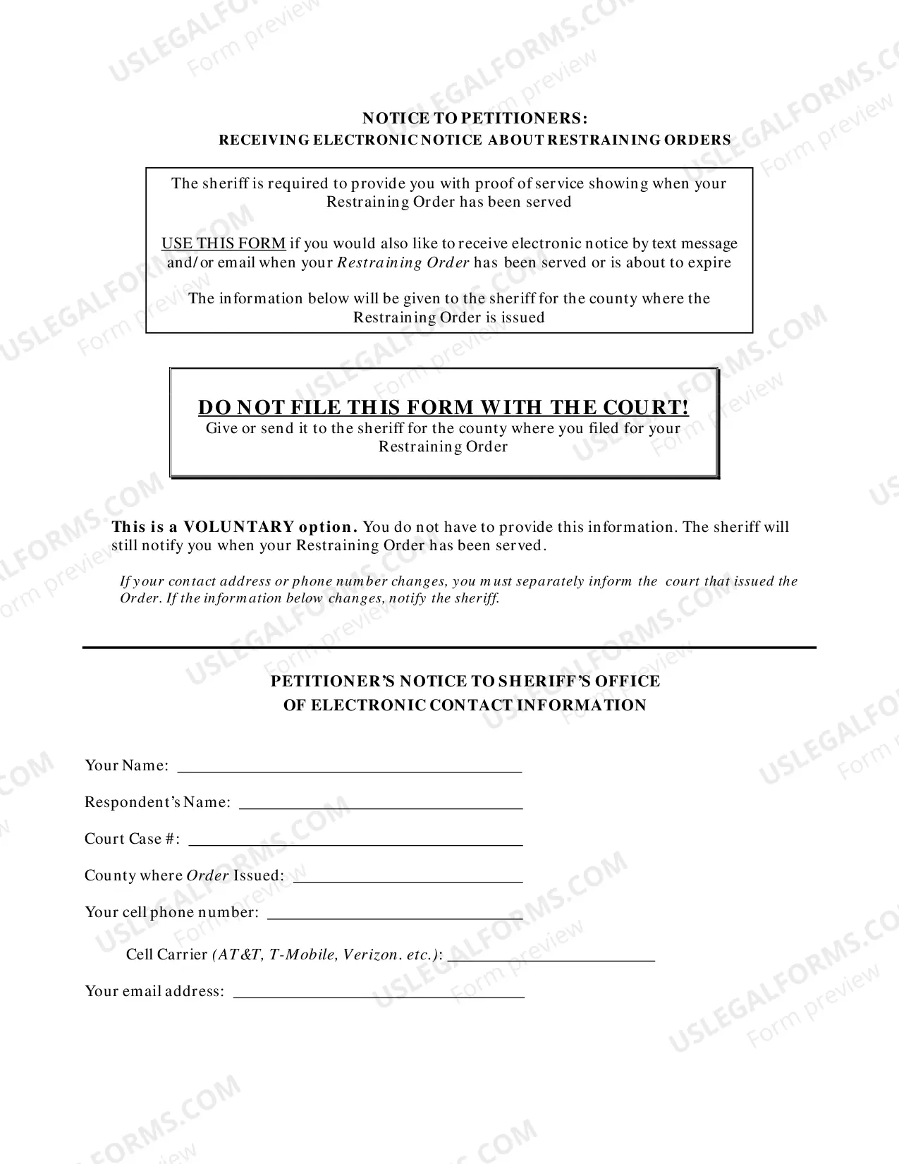 Preview E-Contact Signup