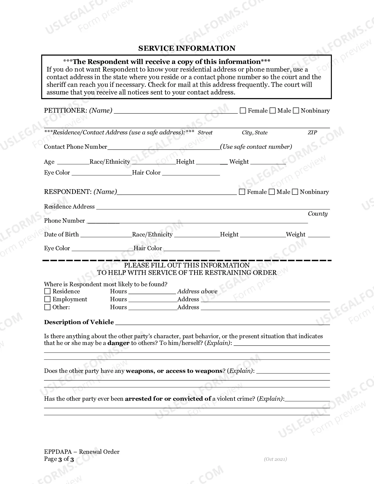 Preview Renewing a Restraining Order