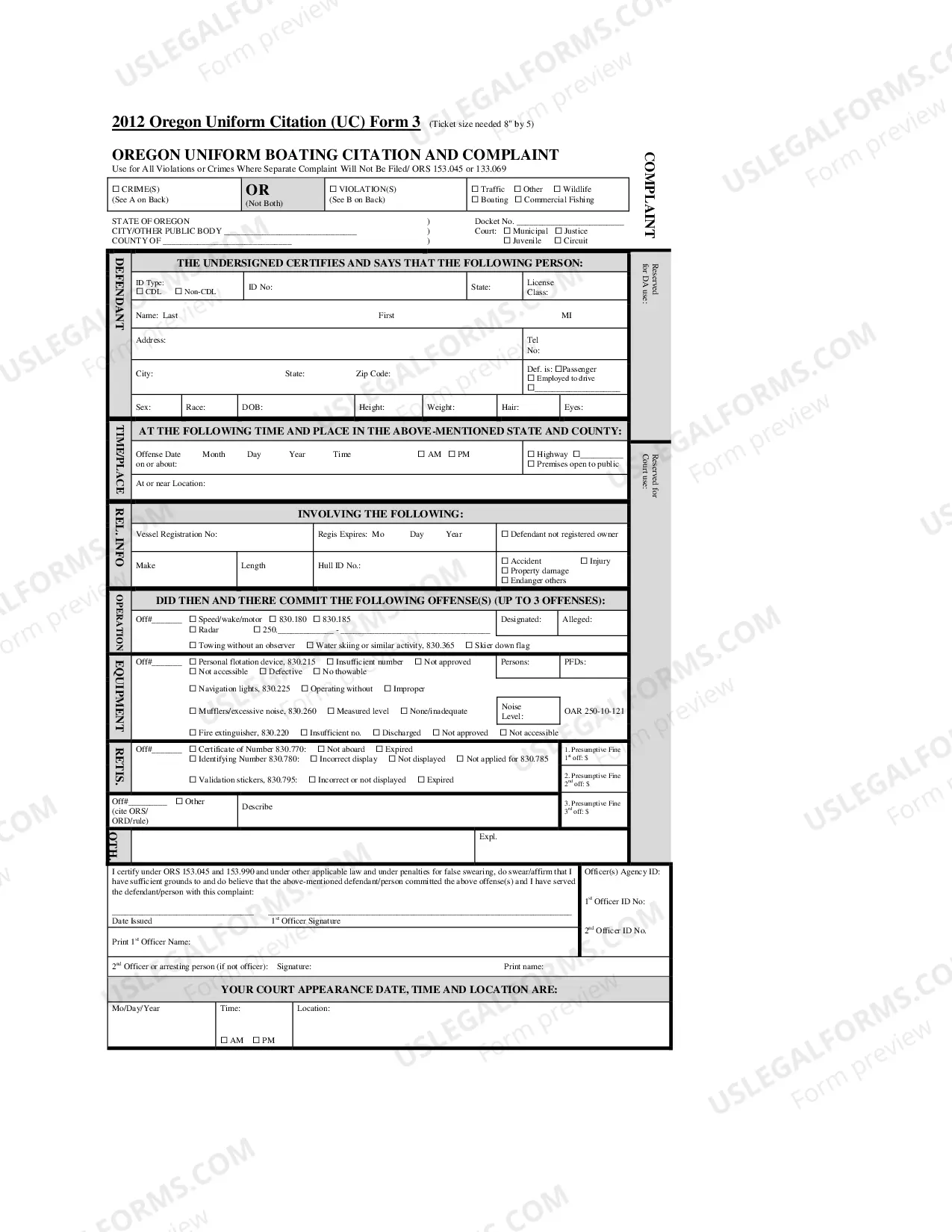 Preview Uniform Citation Forms