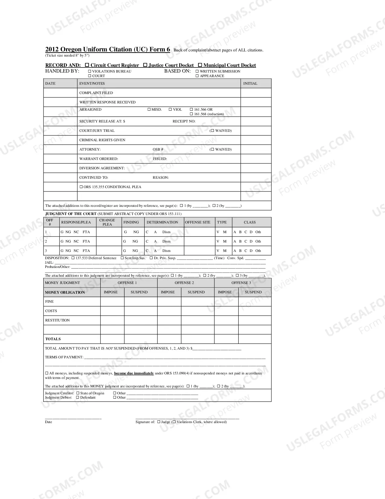 Preview Uniform Citation Forms