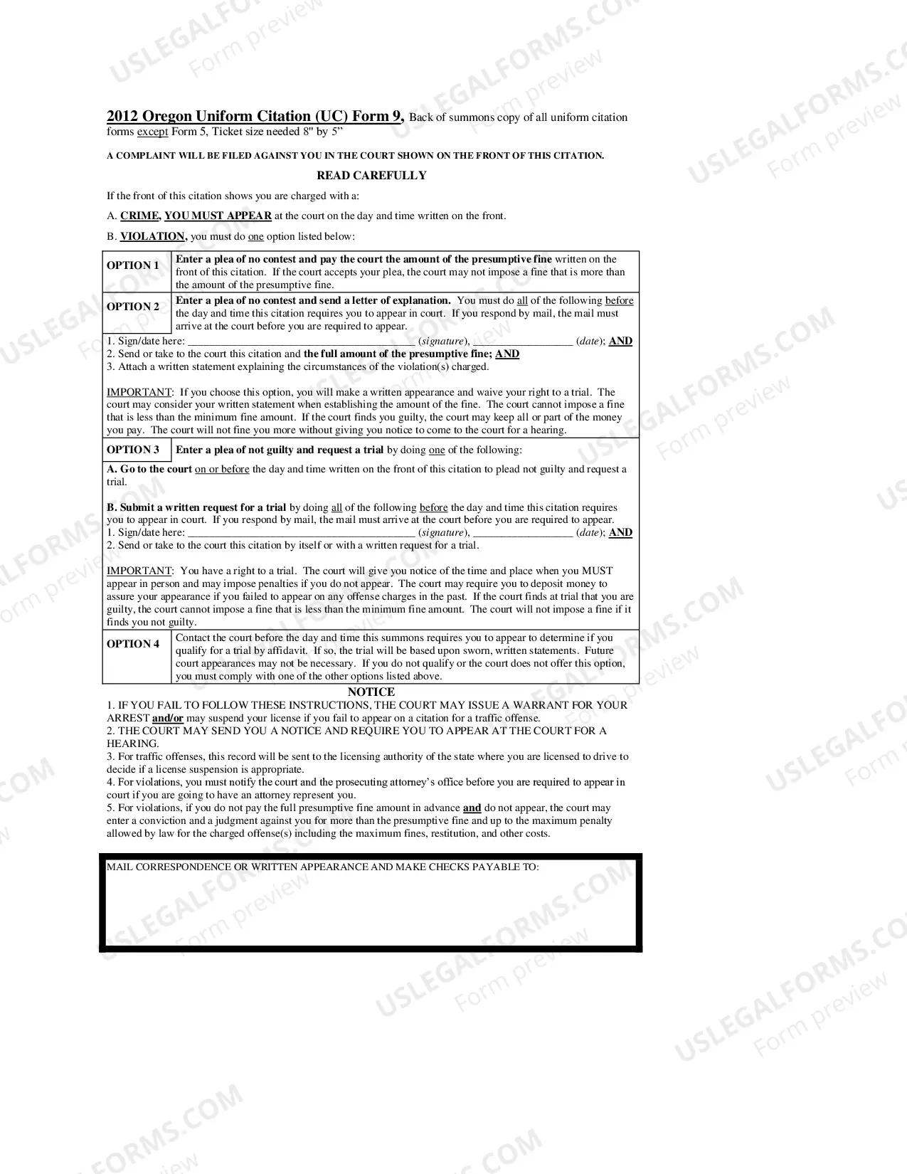 Preview Uniform Citation Forms