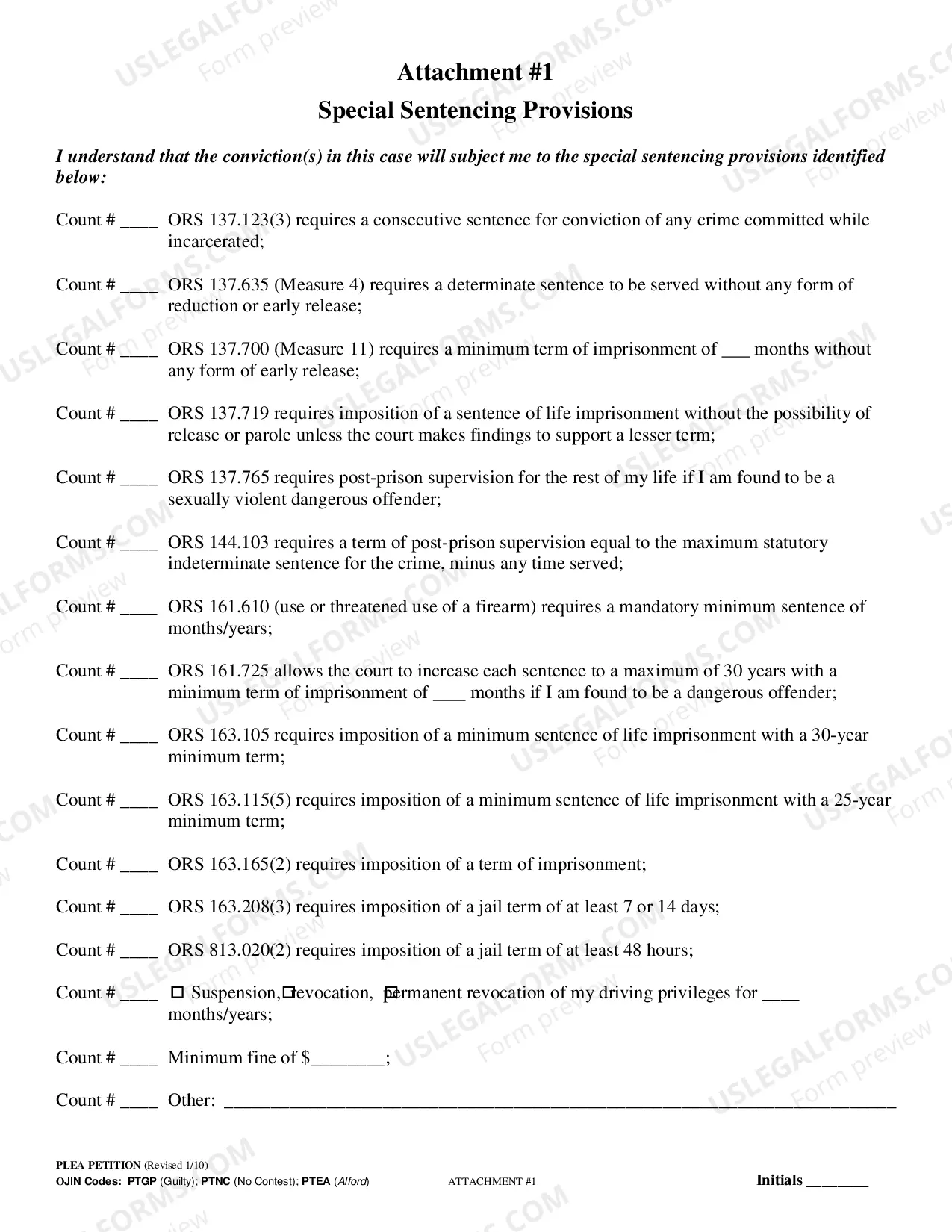 Preview Uniform Plea Petition