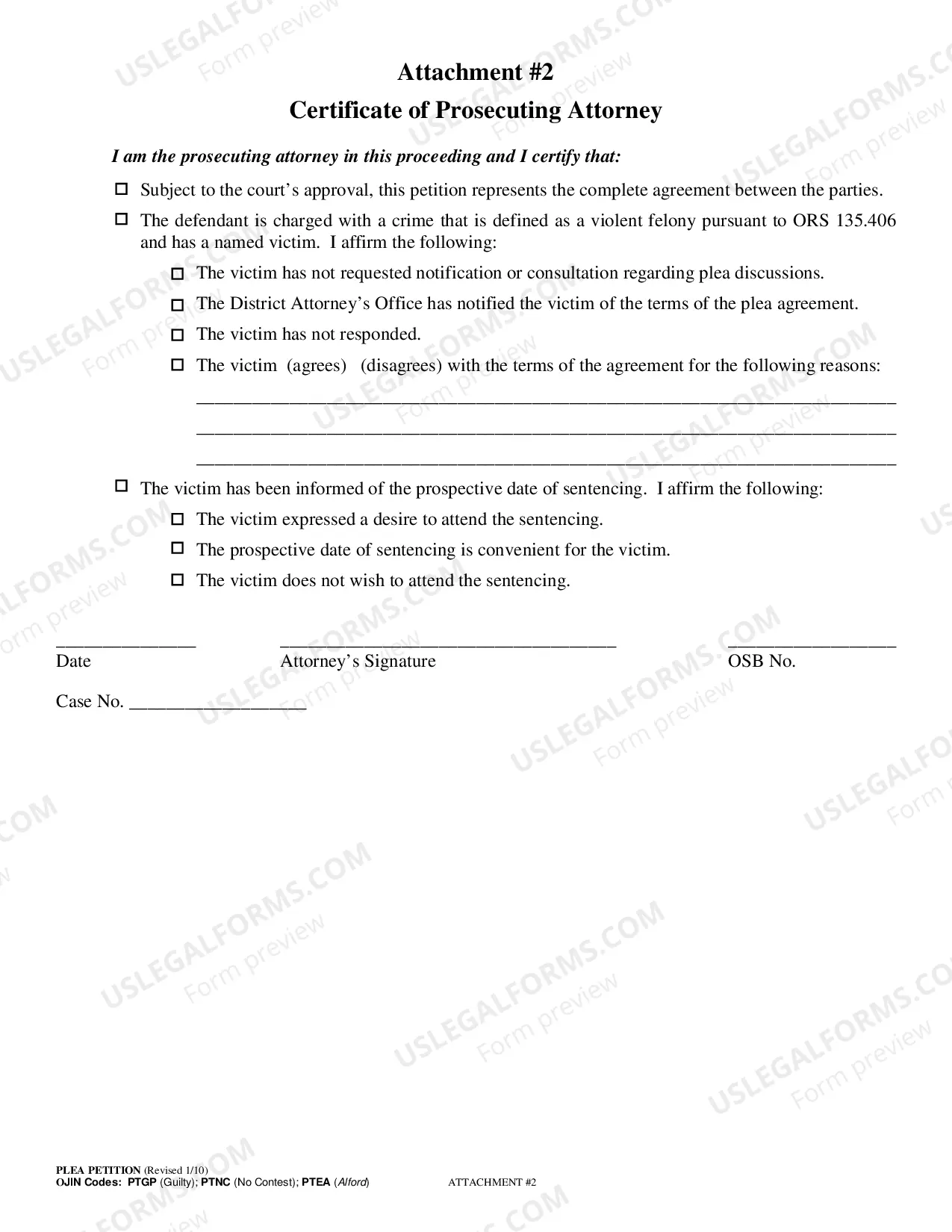 Preview Uniform Plea Petition