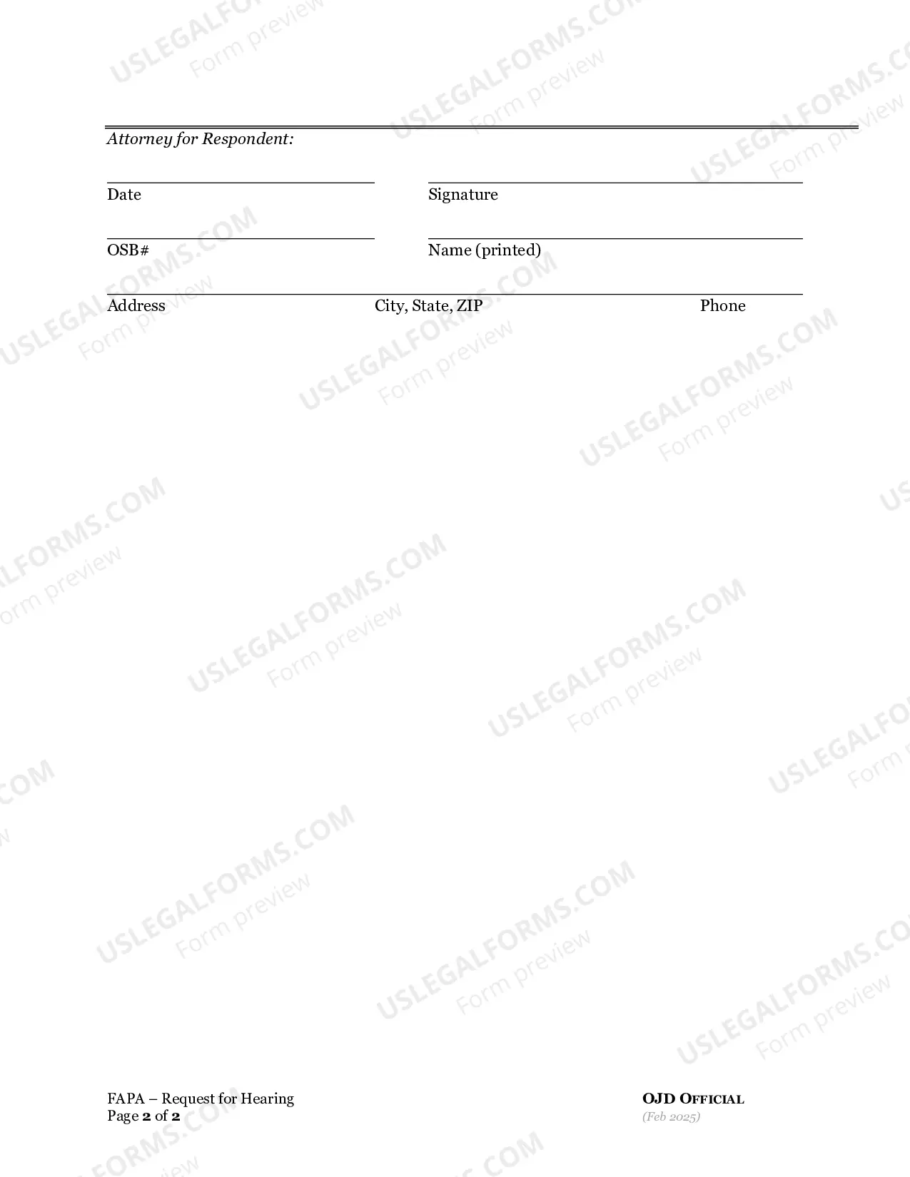 Preview Notice To Respondent Request For Hearing (Renew Order