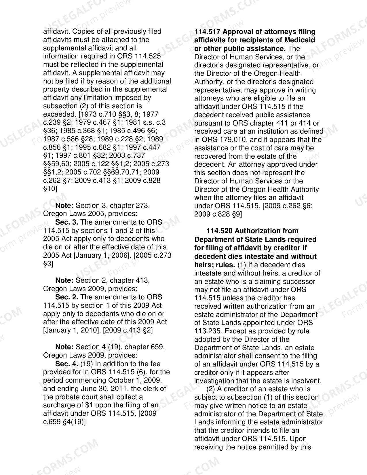 Preview Small Estate Affidavit Information