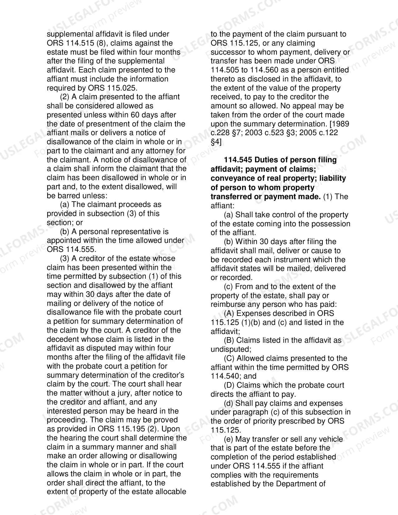 Preview Small Estate Affidavit Information