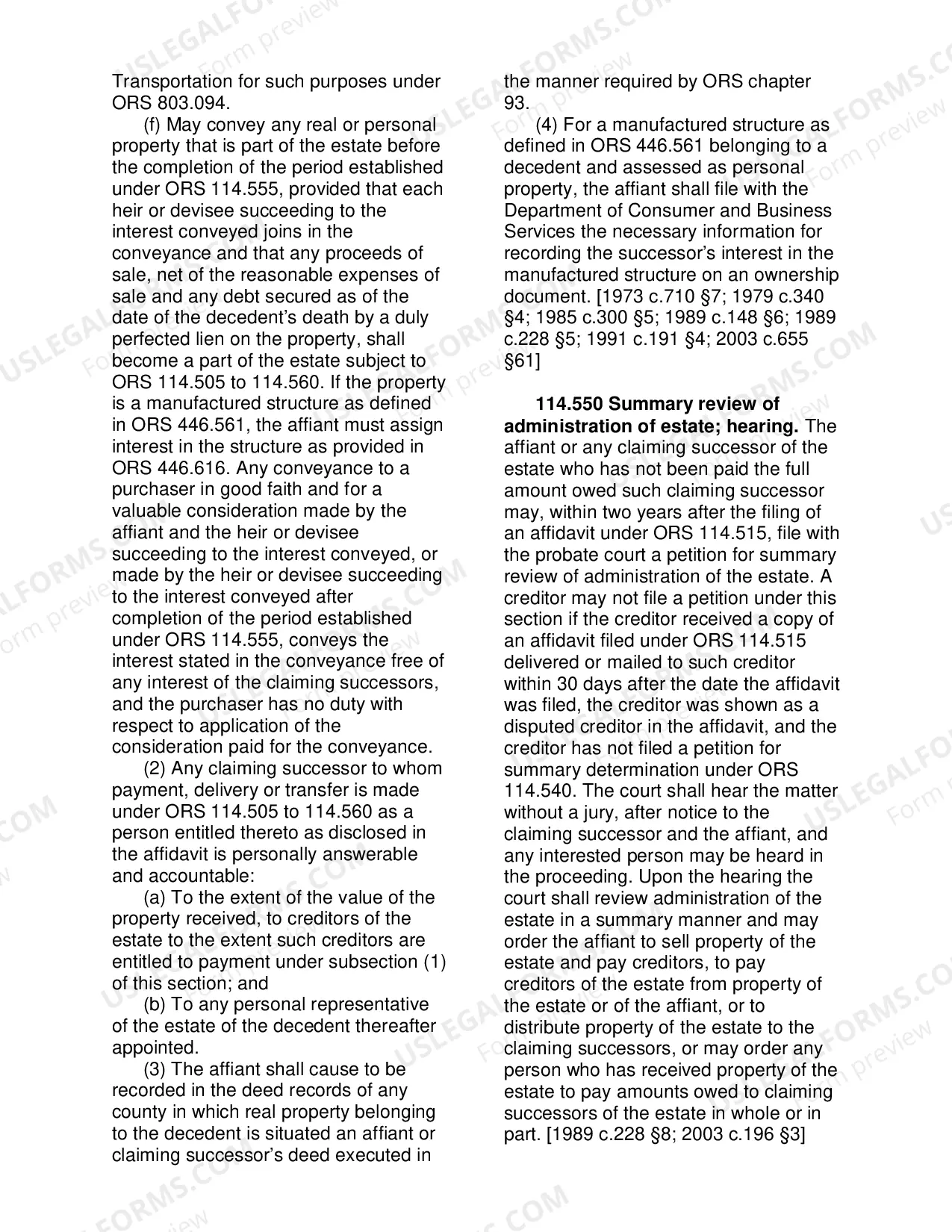 Preview Small Estate Affidavit Information