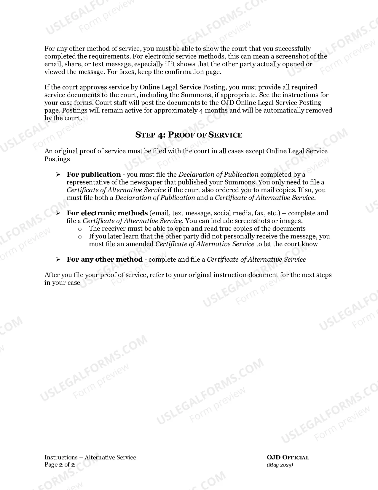 Preview Motion-Allow Alternative Form Of Service (Minor)