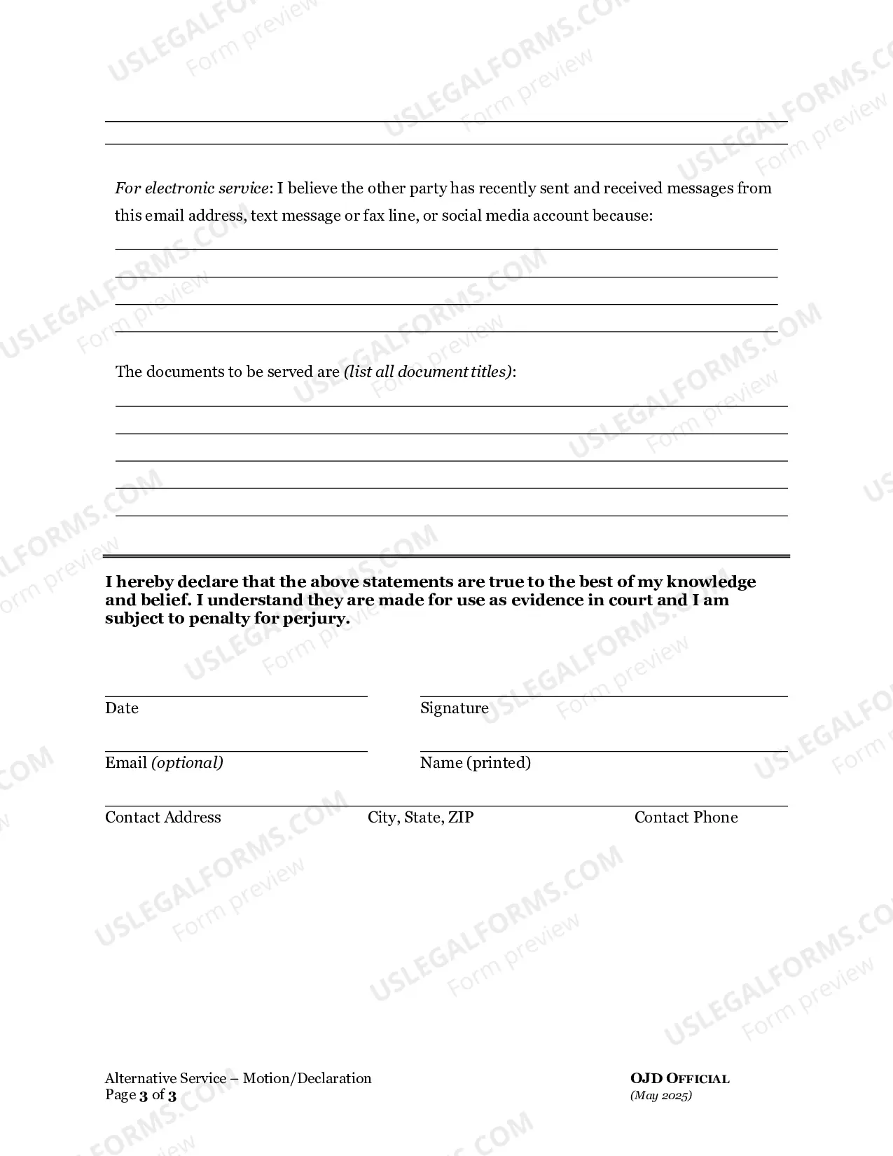 Preview Motion-Allow Alternative Form Of Service (Minor)