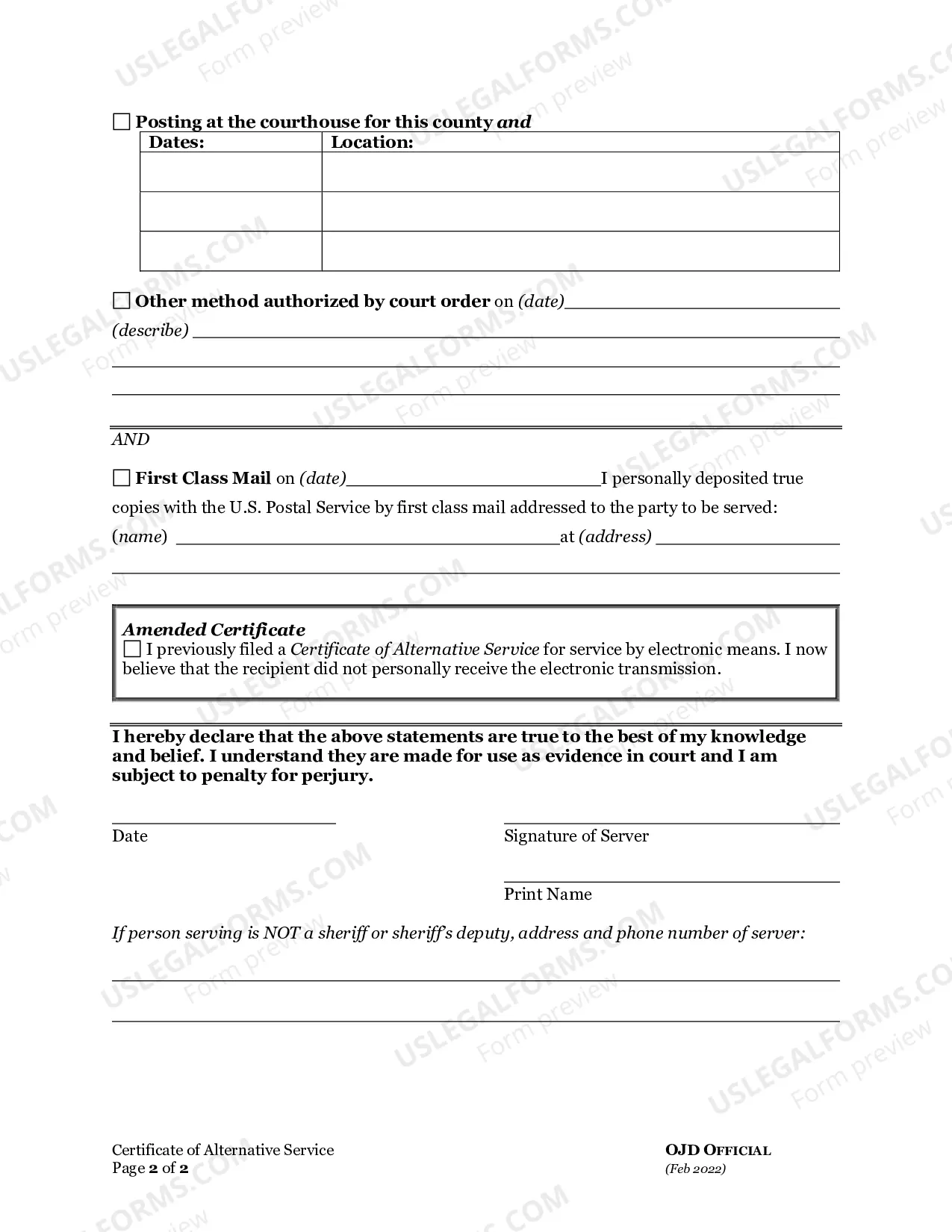 Preview Motion-Allow Alternative Form Of Service (Minor)