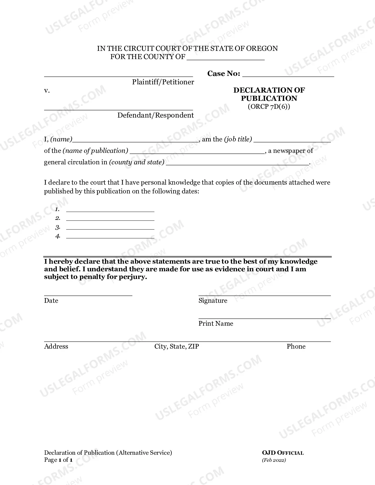 Preview Motion-Allow Alternative Form Of Service (Minor)