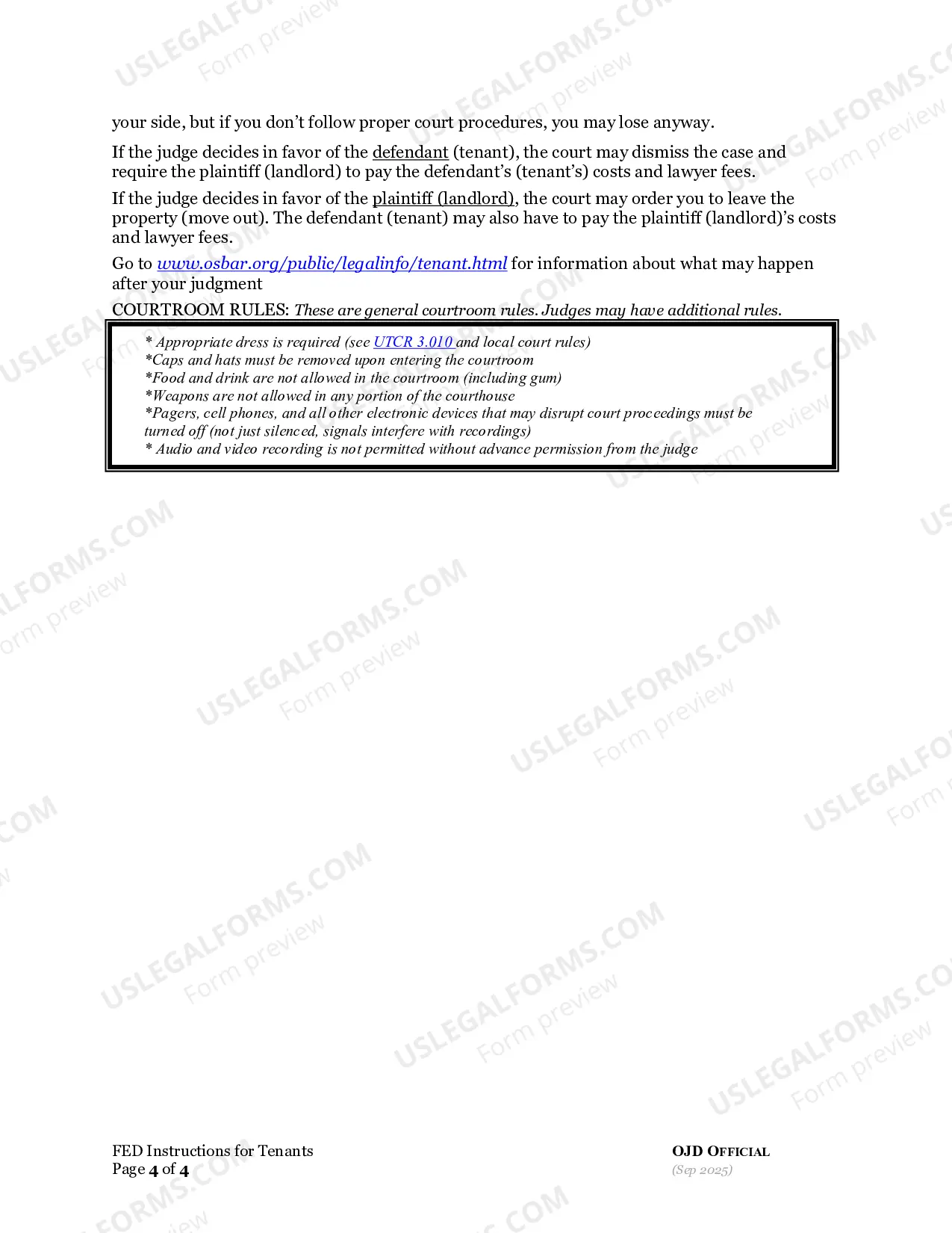 Preview Instructions for Tenants