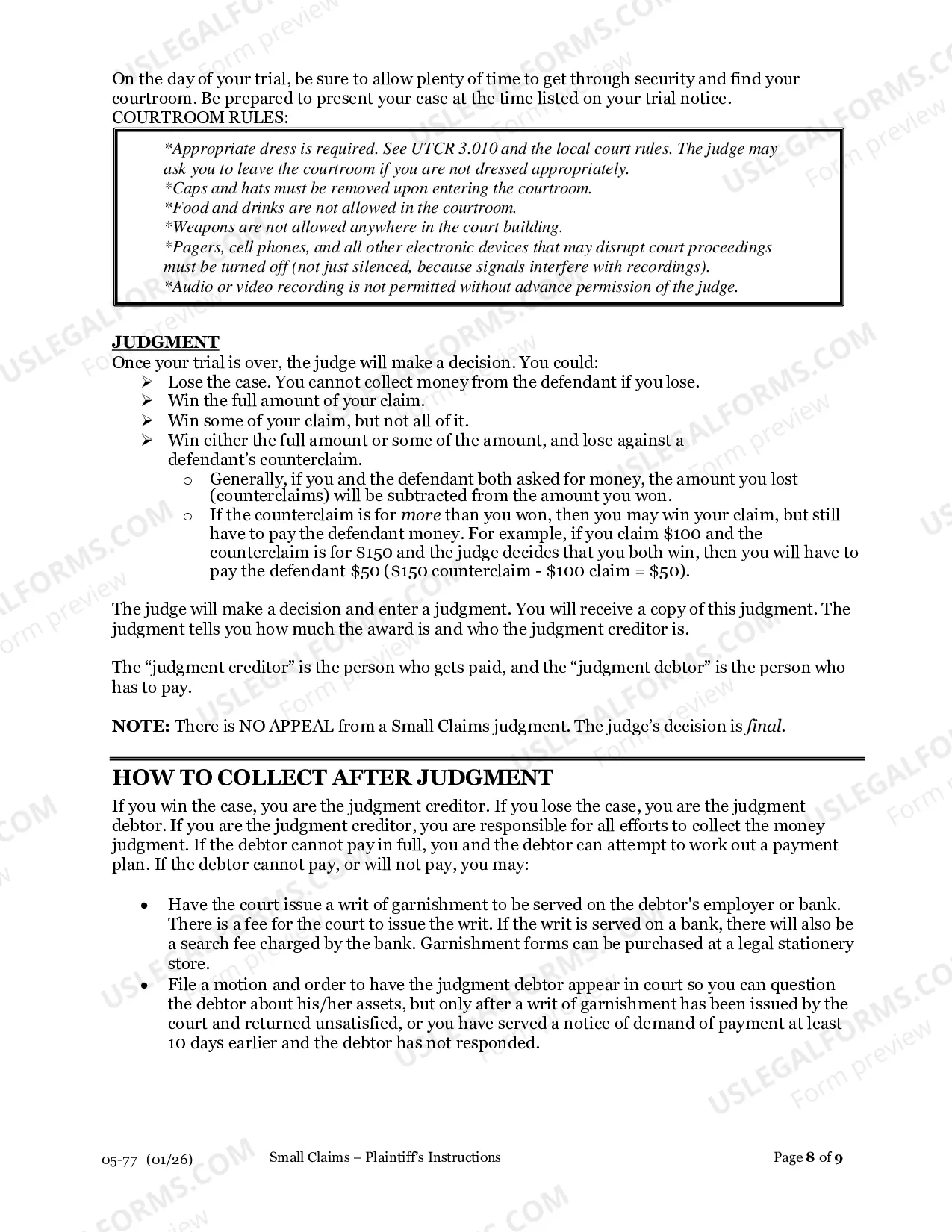Preview Plaintiff's Instructions