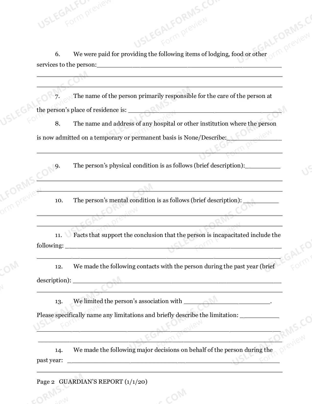 Preview Co-Guardian's Report.