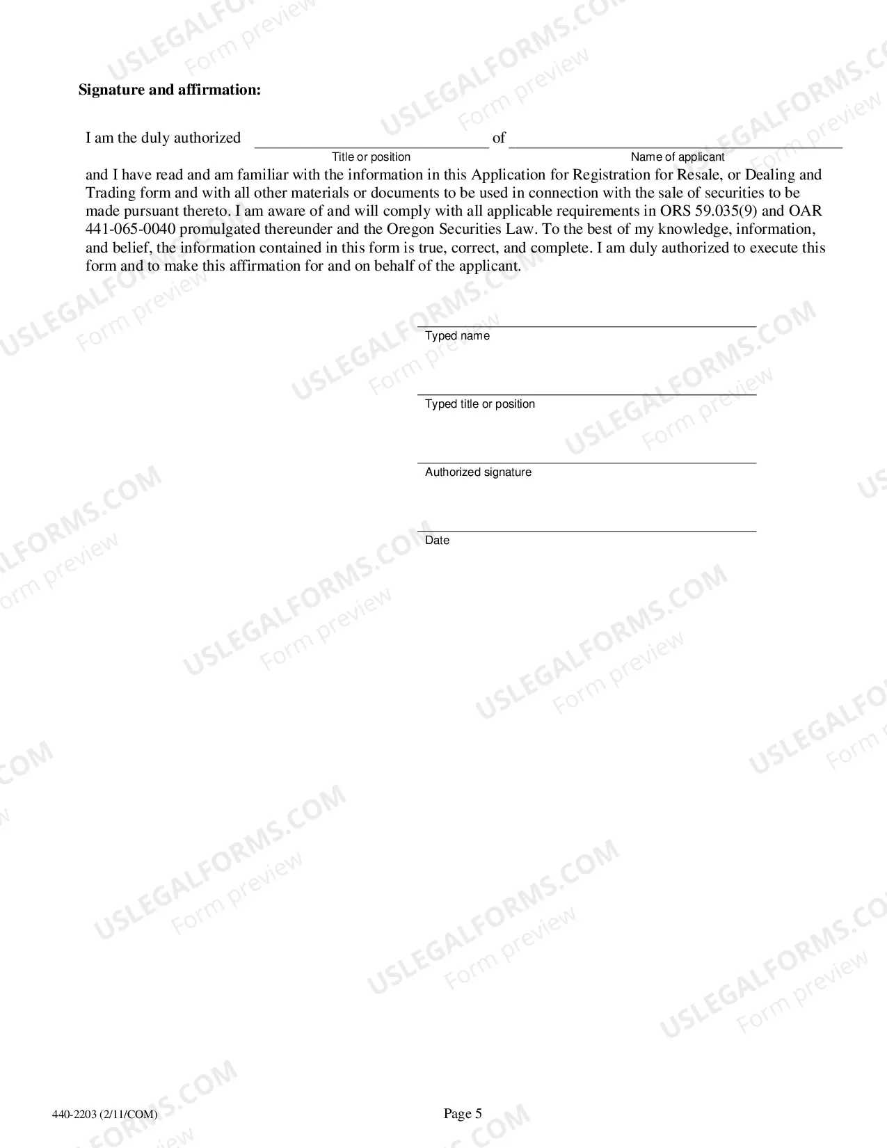 Preview Registration For Resale Or Dealing And Trading