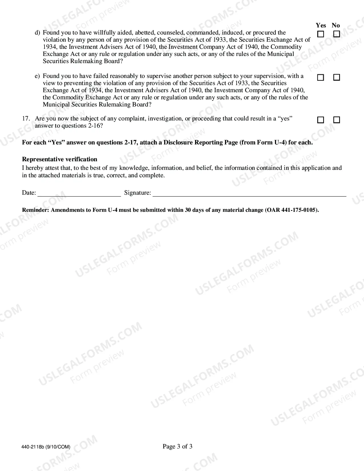 Preview Representative/salesperson termination