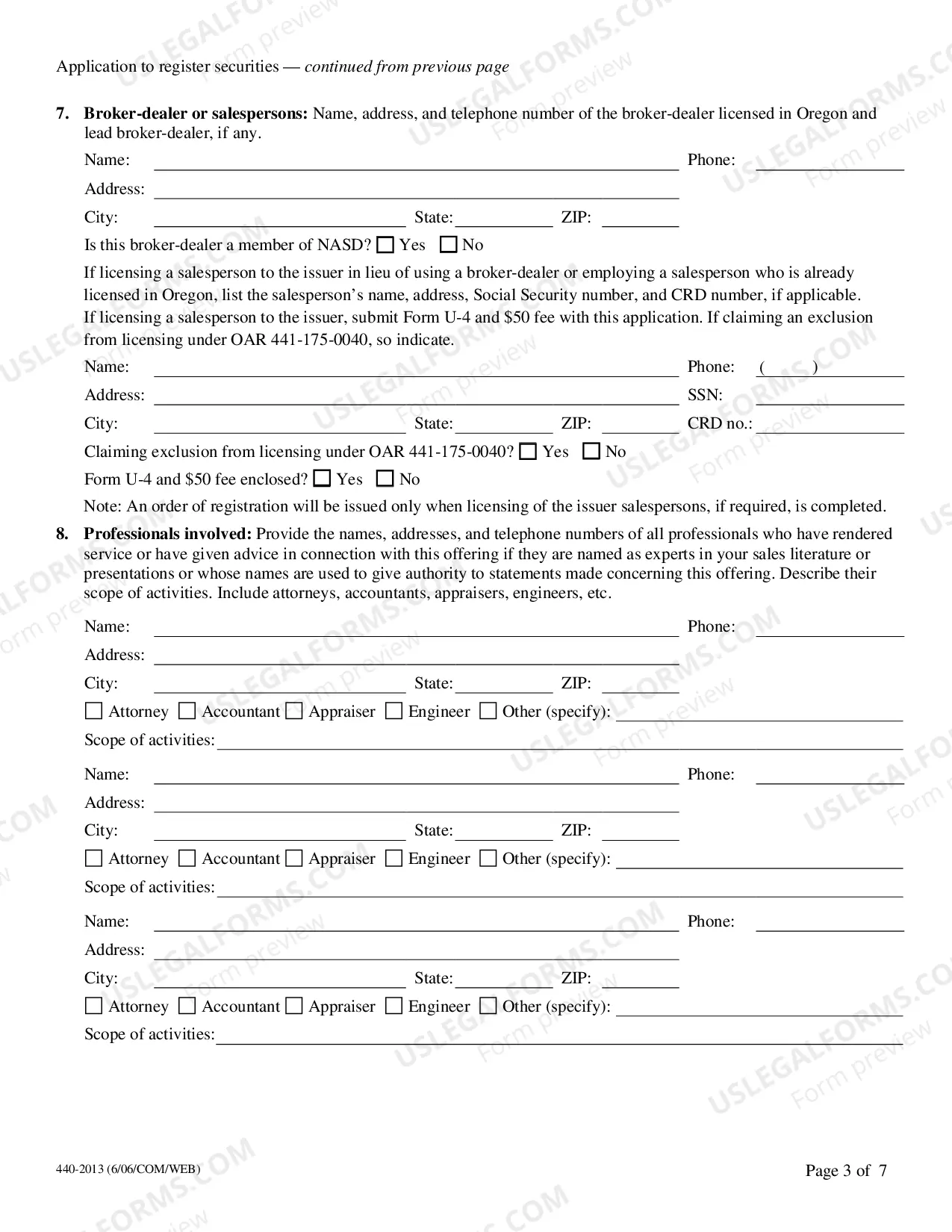 Preview Application to Register Securities