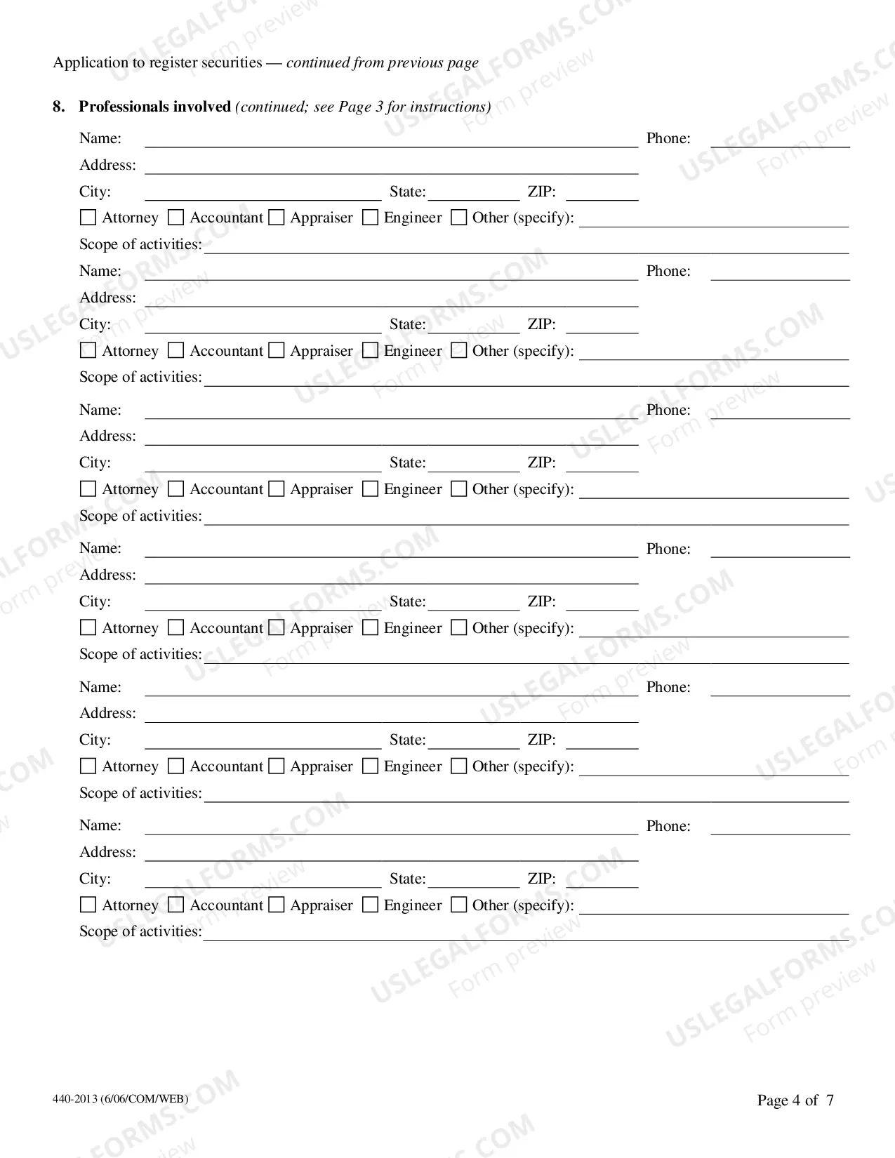 Preview Application to Register Securities