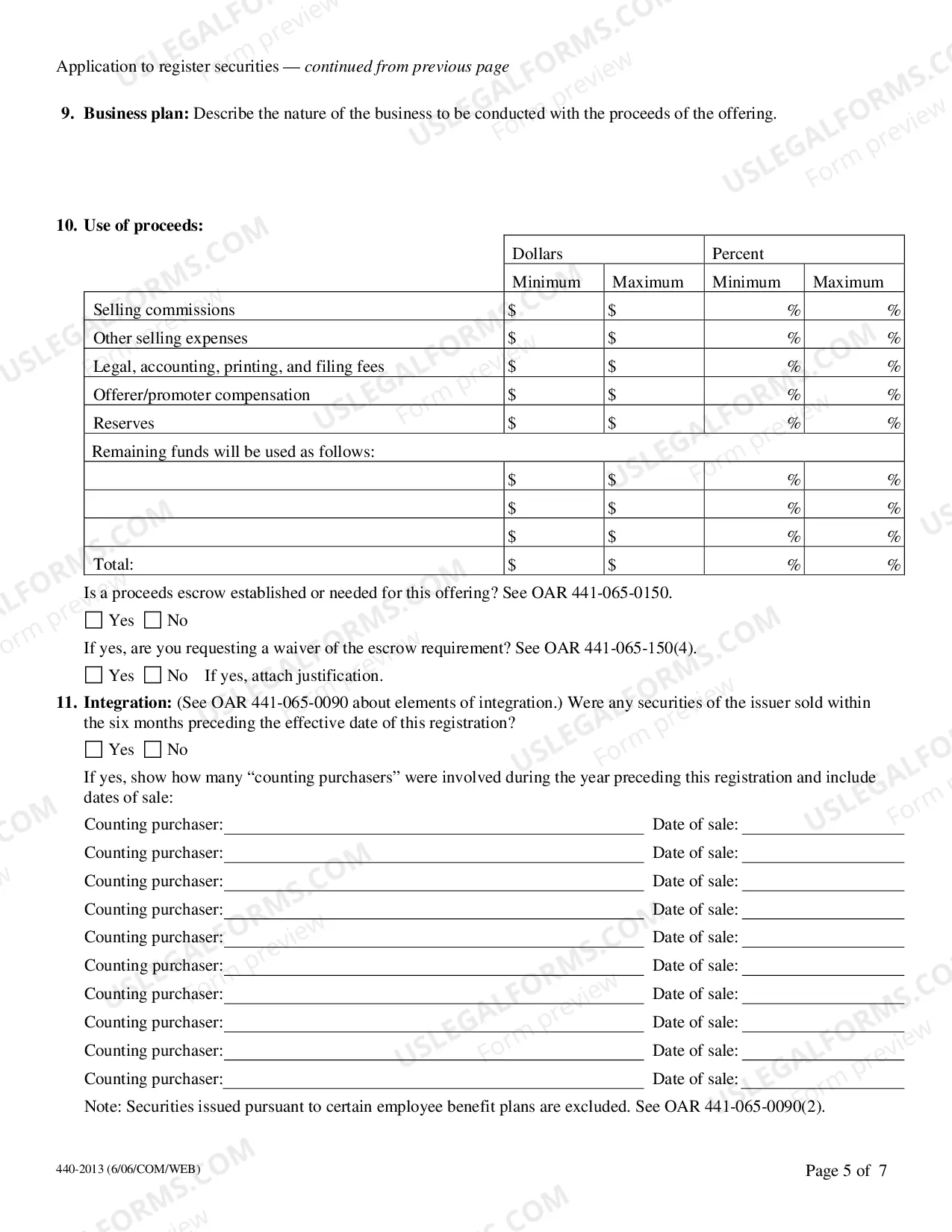 Preview Application to Register Securities