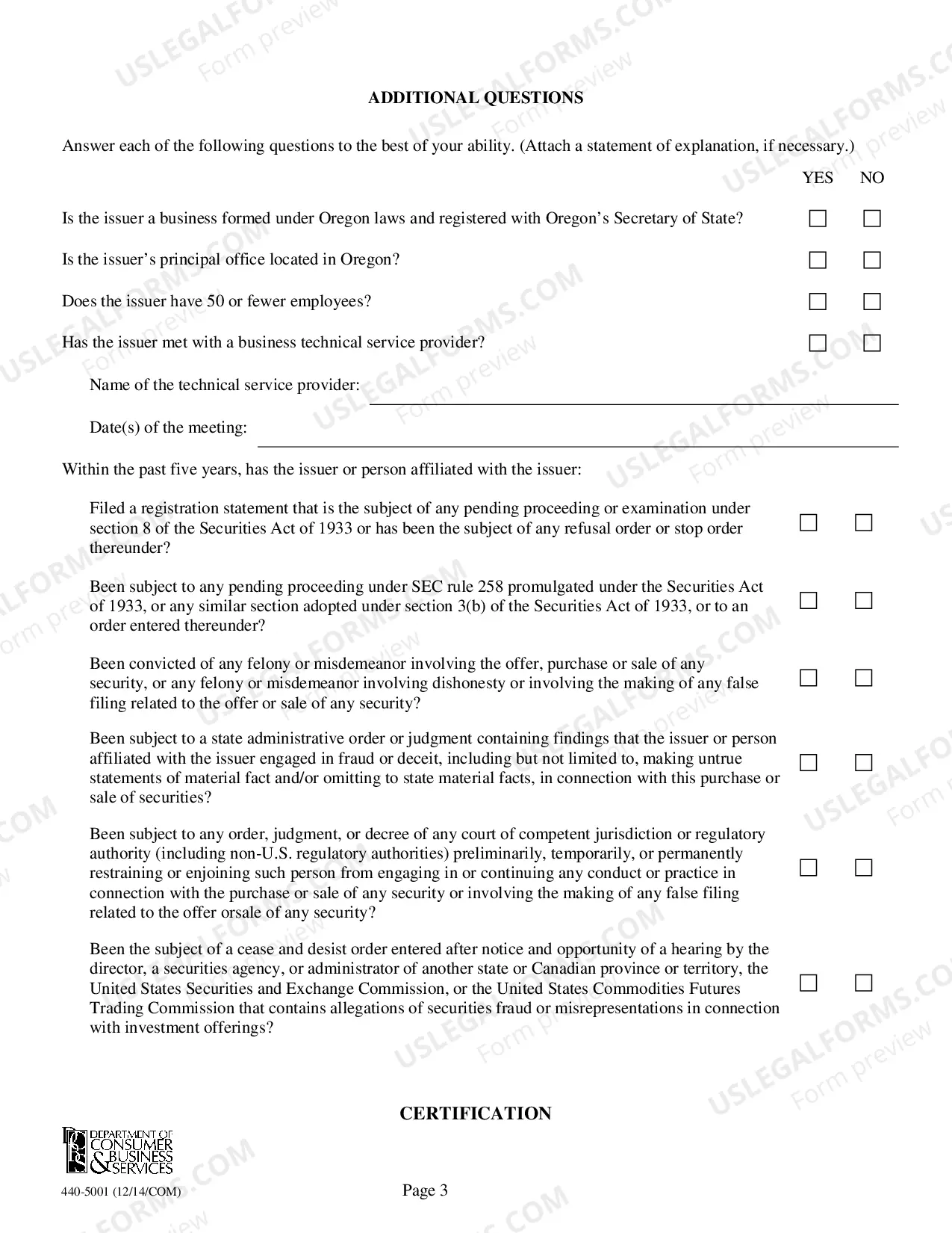 Preview Oregon Intrastate Offering Exemption