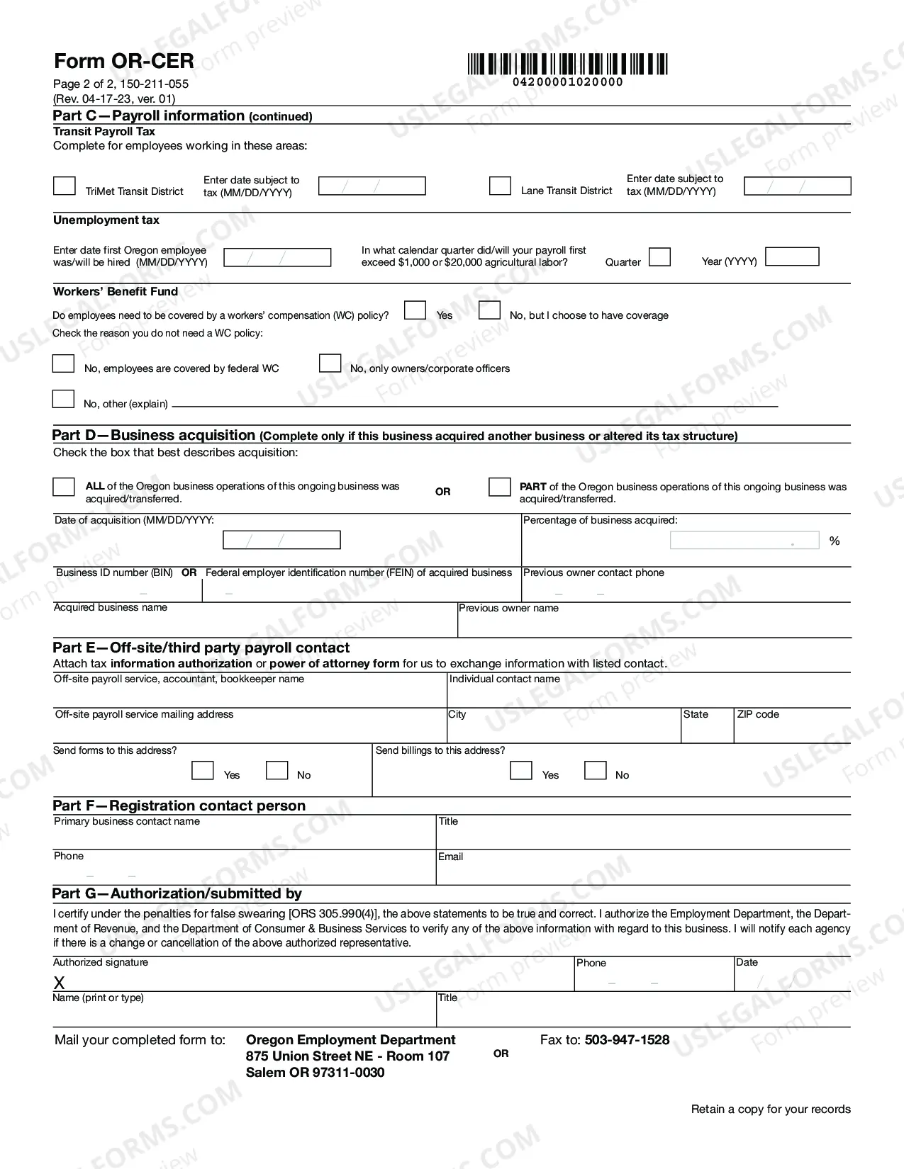 Preview Combine?d Employers Registration