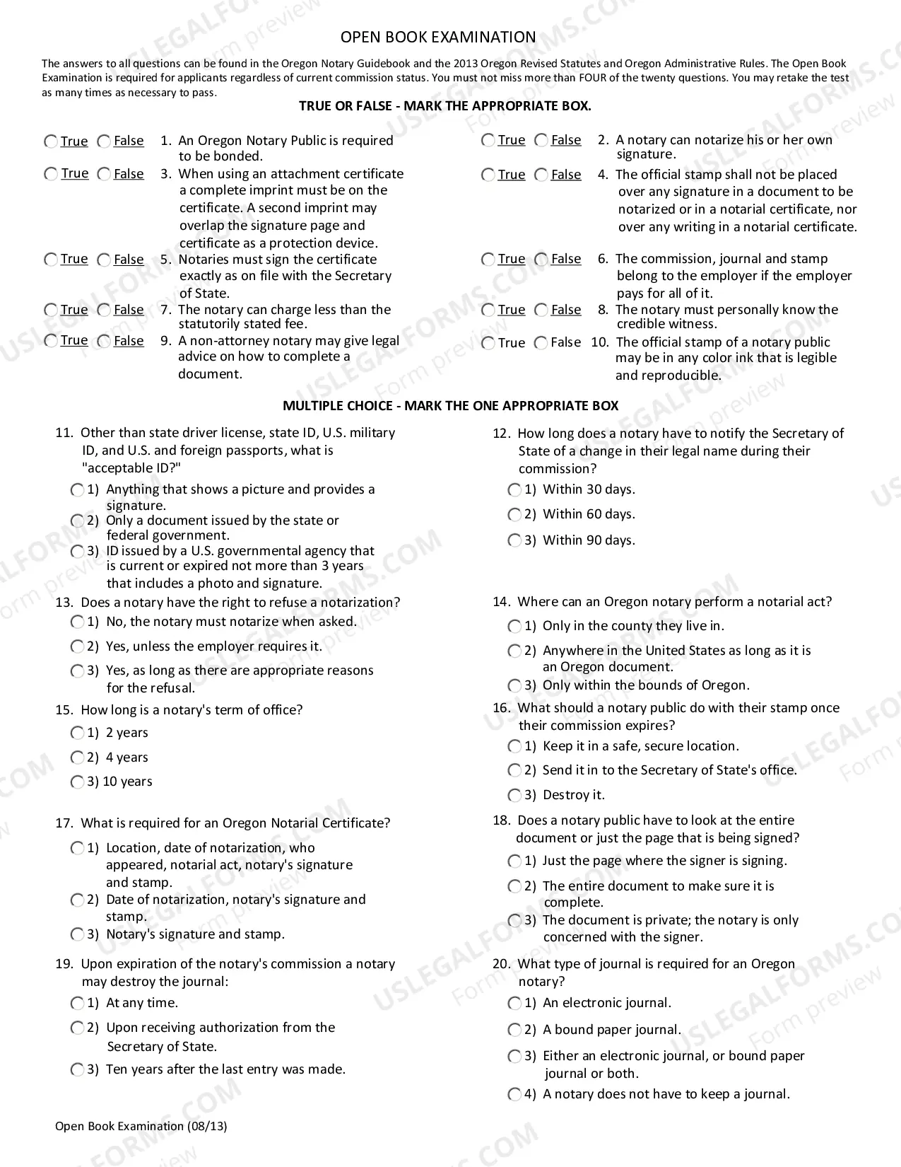 Preview Notary Commission Application form