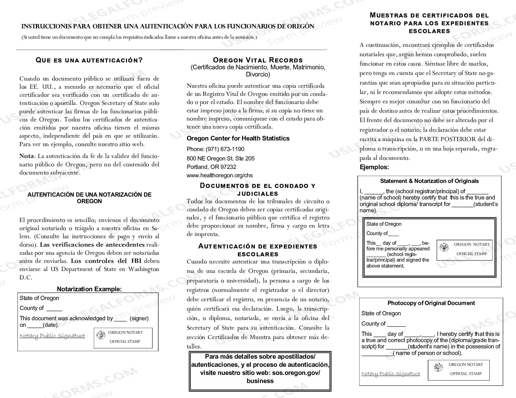 Preview No?tary Spanish Language Documents