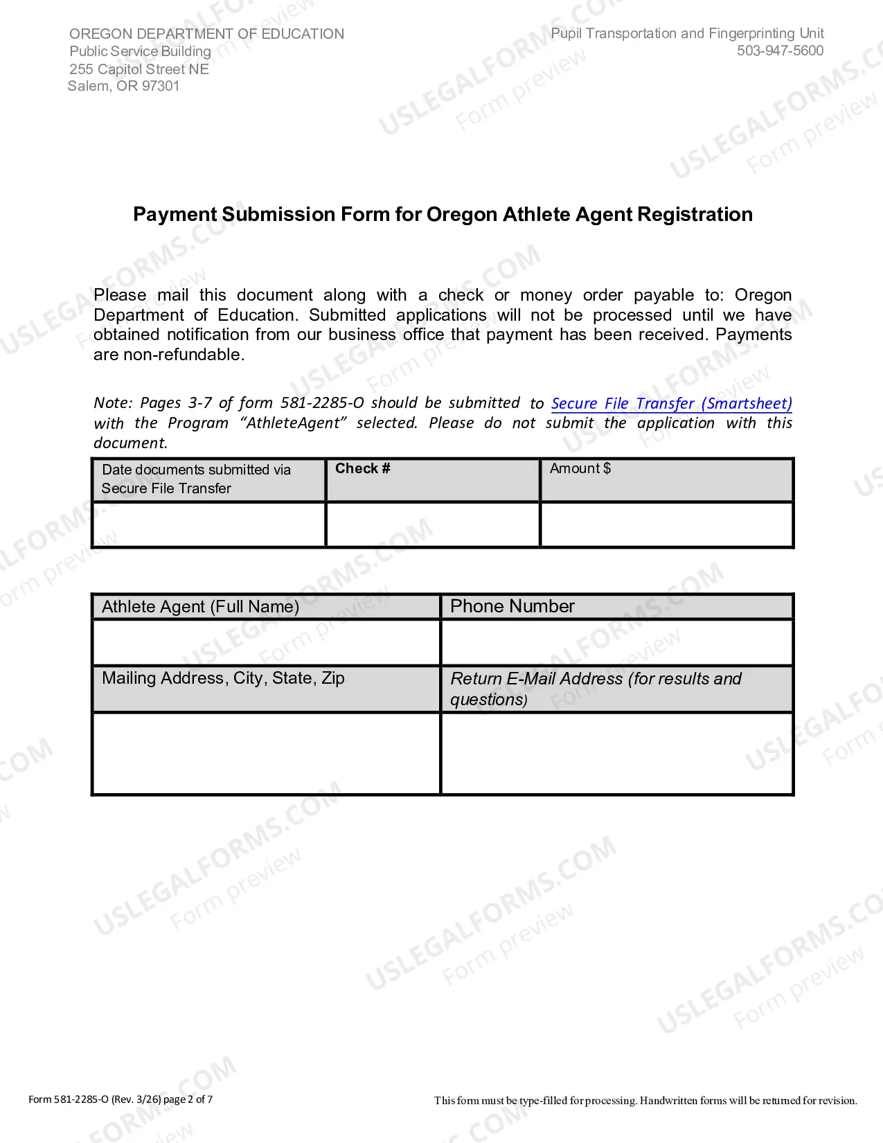 Preview Application For Registration As An Athletic Agent