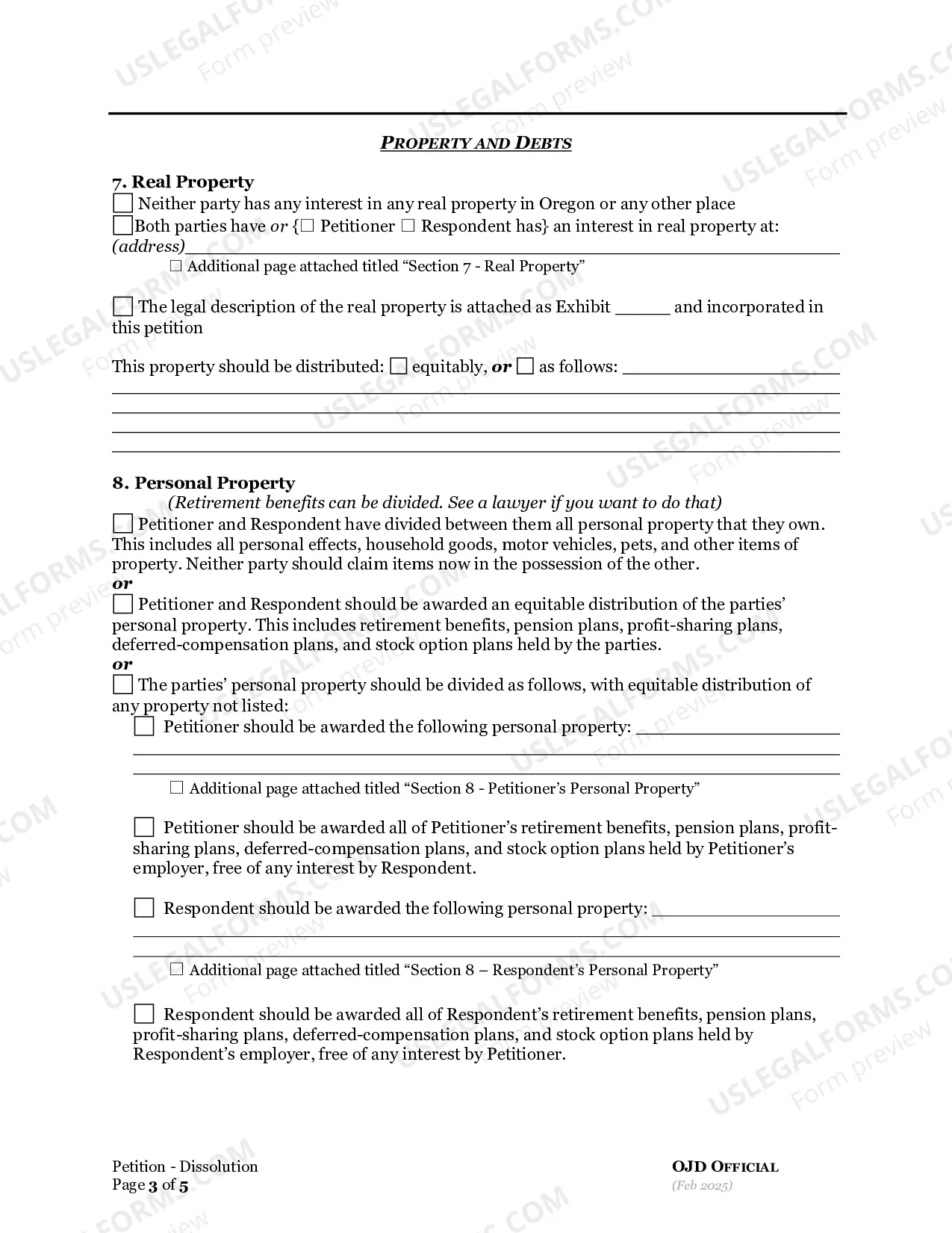 Preview Petition For Dissolution Of Marriage-RDP (Without Children)