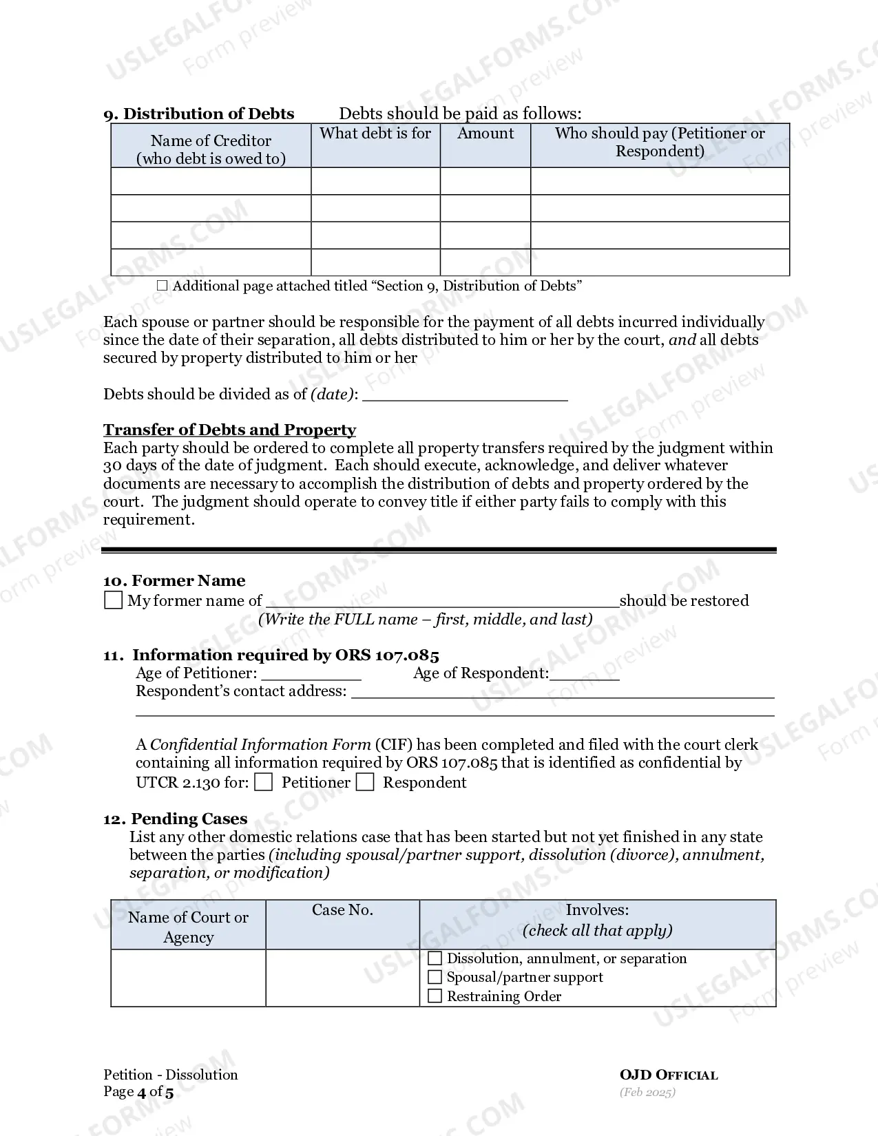 Preview Petition For Dissolution Of Marriage-RDP (Without Children)