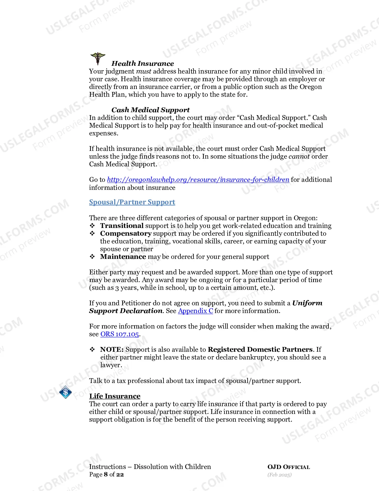 Preview Dissolution Respondent with Children Packet