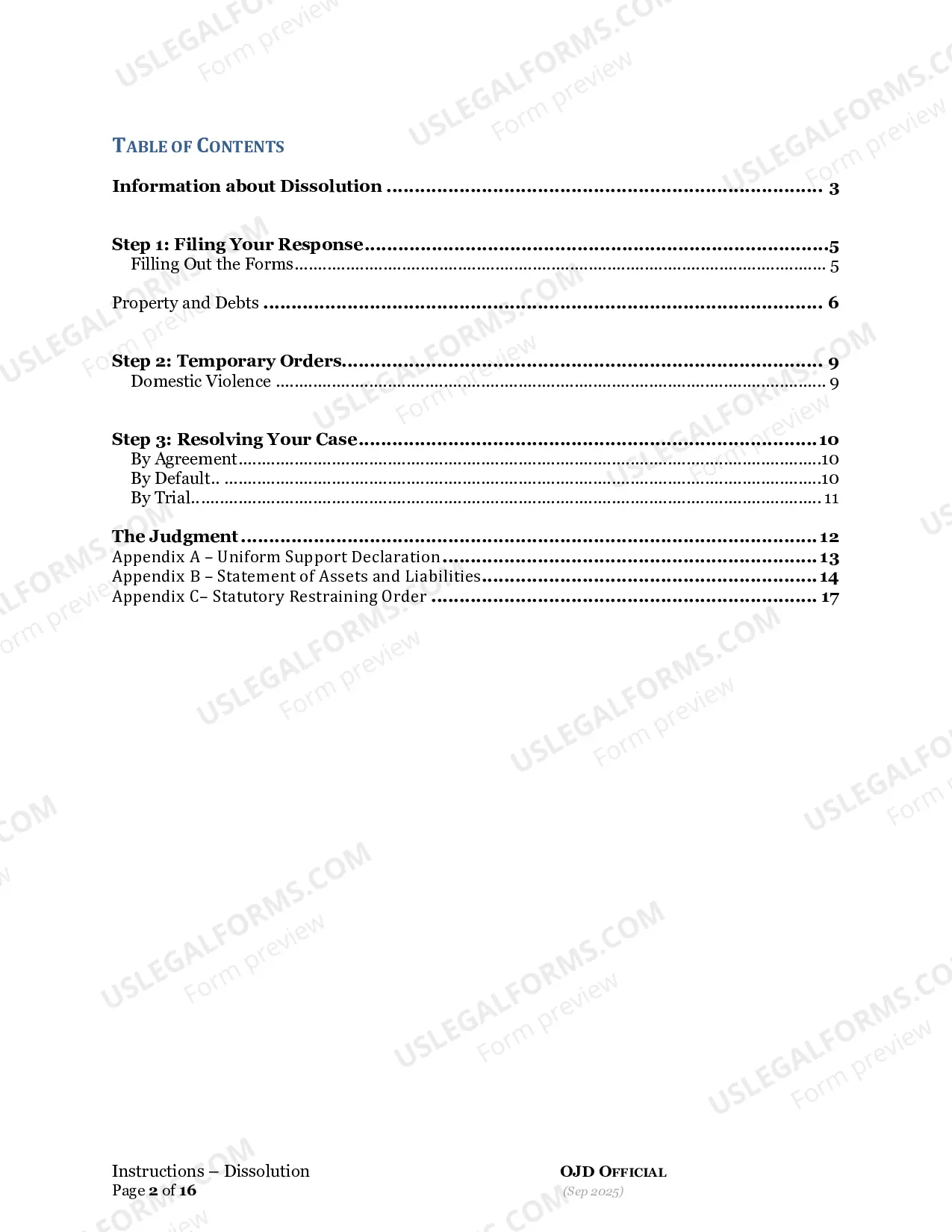 Preview Dissolution Respondent without Children Packet